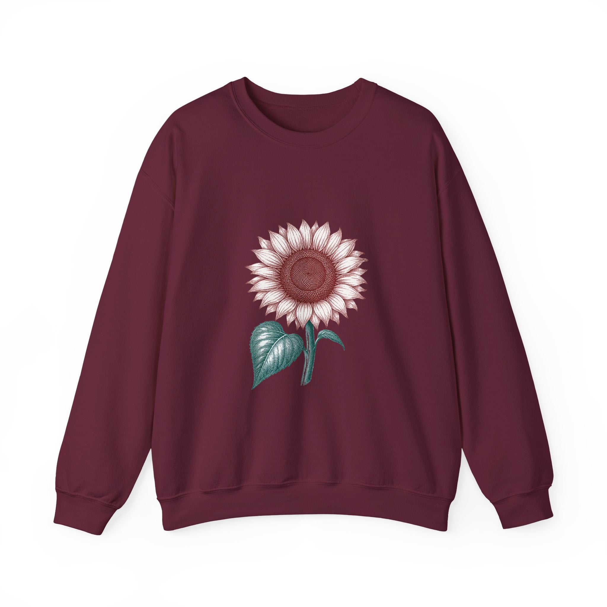 Matching Couple Sweatshirt - Sunflower & Moonflower Matching Couple Premium Fleece Sweatshirt Vintage Art His Hers Honeymoon Gift - Design A