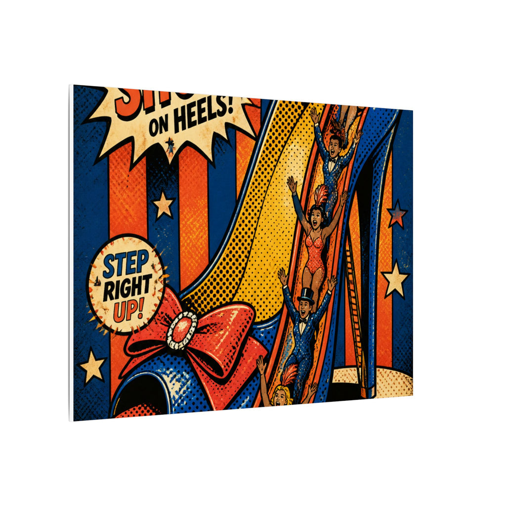High Heel Slide Wall Art Canvas 24×36 Pop Art Restaurant Decor Maximalist Print