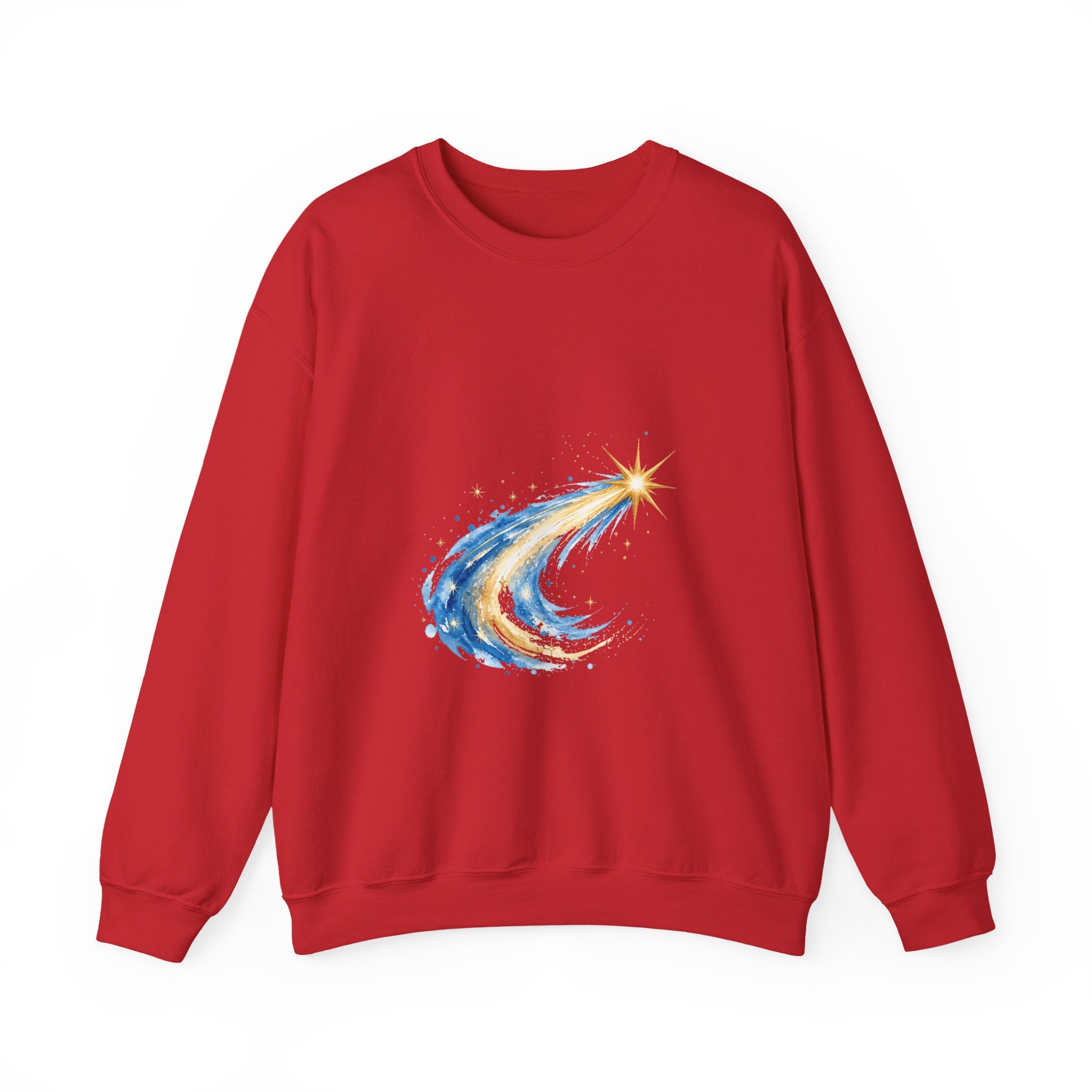 Matching Couple Sweatshirt - Shooting Star & North Star Matching Couple Premium Fleece Sweatshirt Watercolor Art His Hers Birthday Gift - Design A