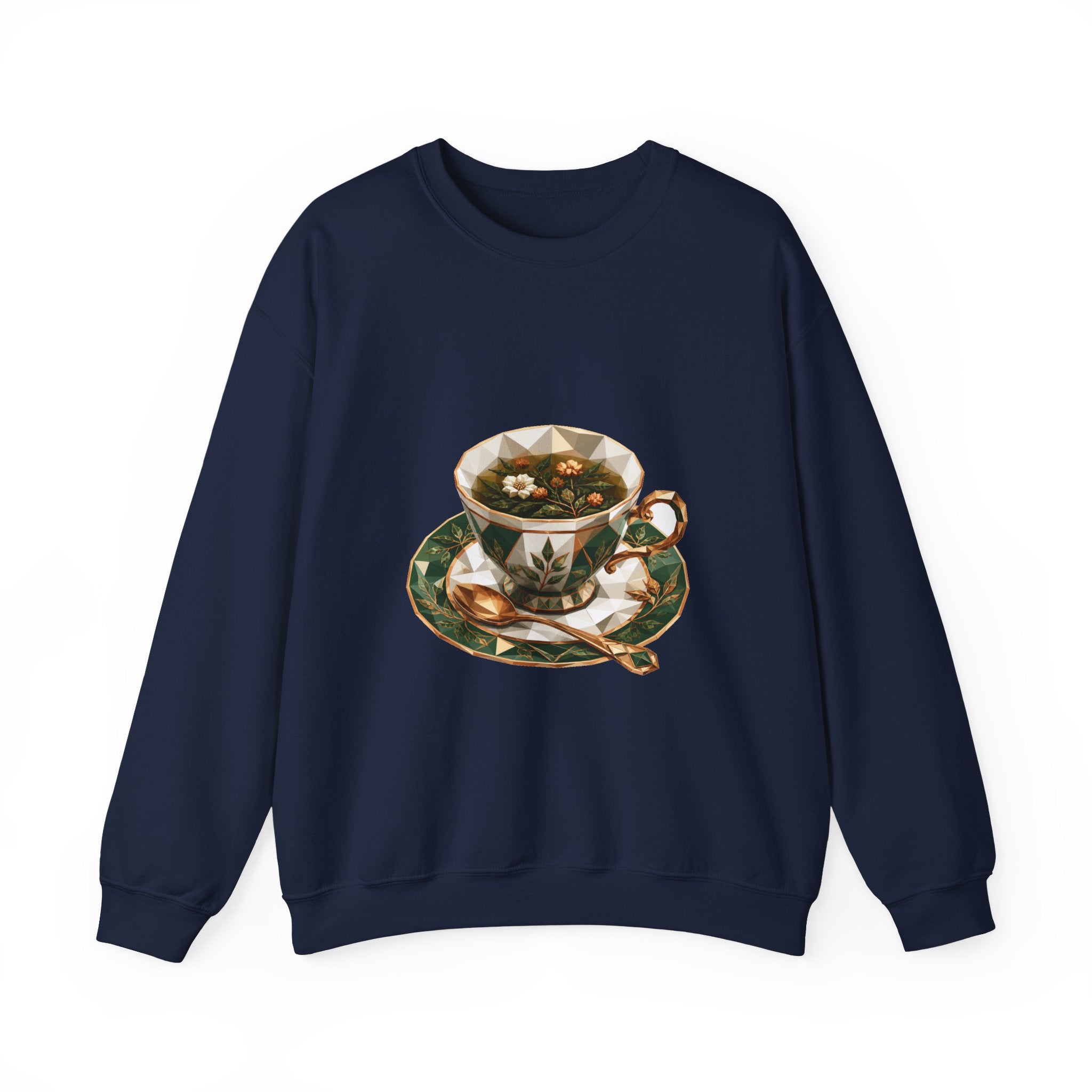 Matching Couple Sweatshirt - Coffee & Tea Matching Couple Crewneck Sweatshirt Geometric Art His Hers Couple Gift - Design B