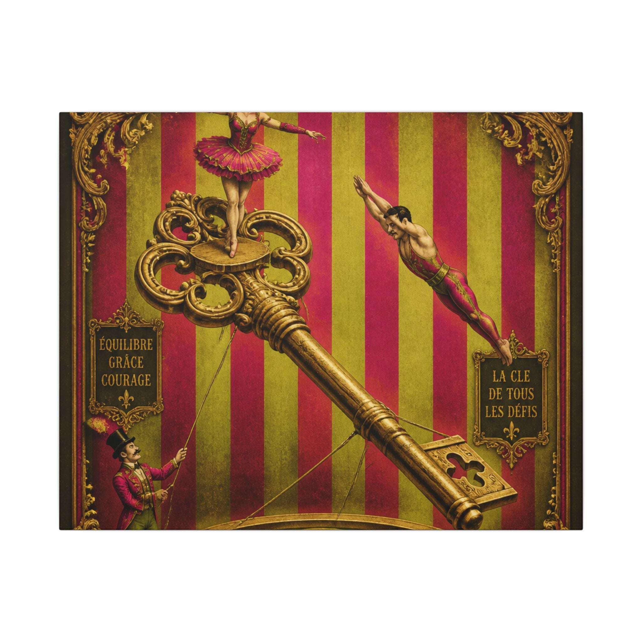 Giant Key Performance Wall Art Canvas 16×20 Baroque Home Office Decor Maximalist Print