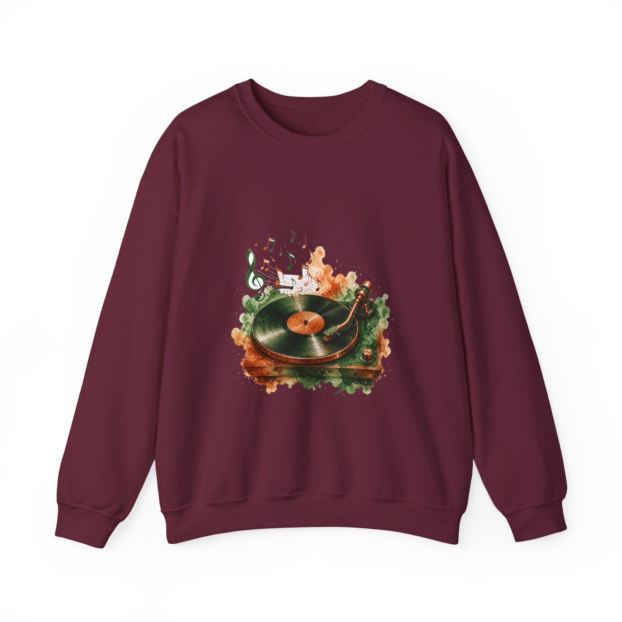 Matching Couple Sweatshirt - Vinyl & Cassette Matching Couple Premium Fleece Sweatshirt Watercolor Art His Hers Birthday Gift - Design A