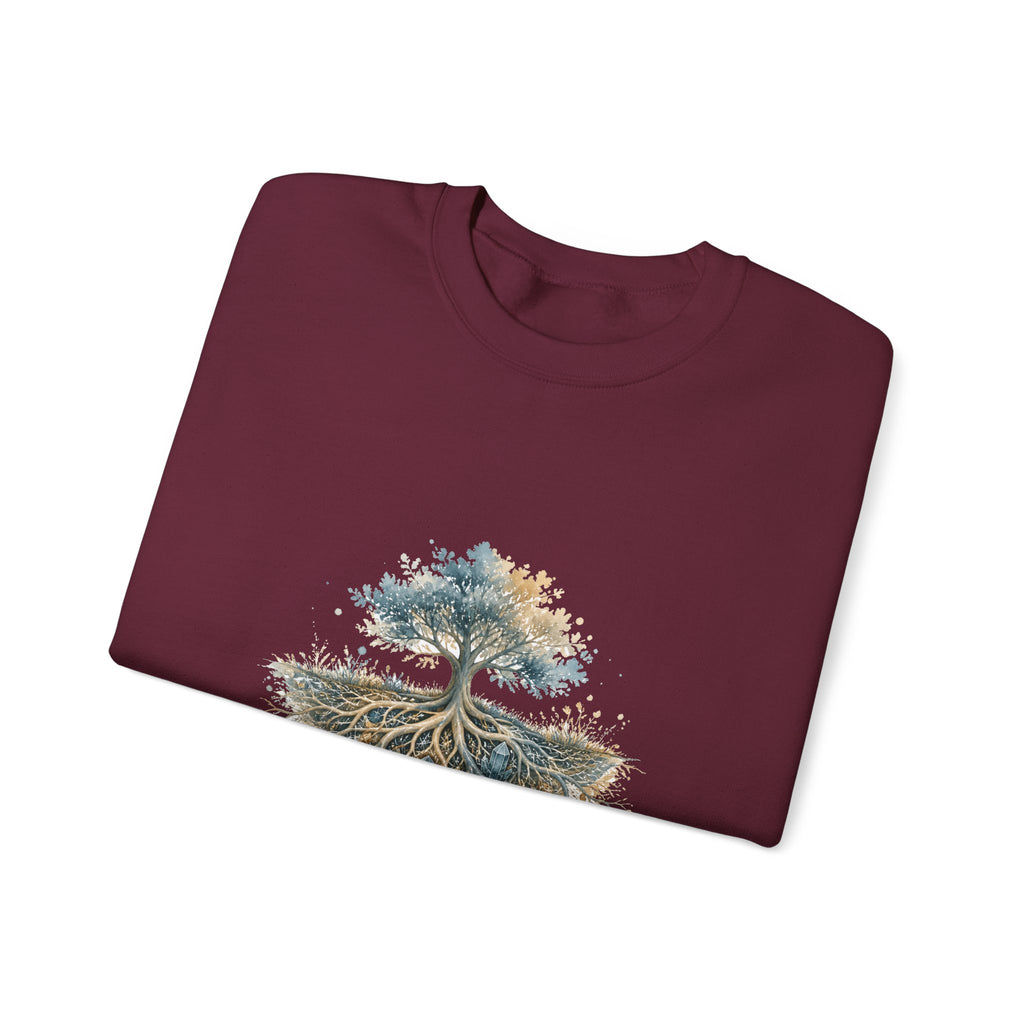 Matching Couple Sweatshirt - Ancient Oak & Deep Roots Matching Couple Comfort Colors Crew Watercolor Art His Hers Birthday Gift - Design B