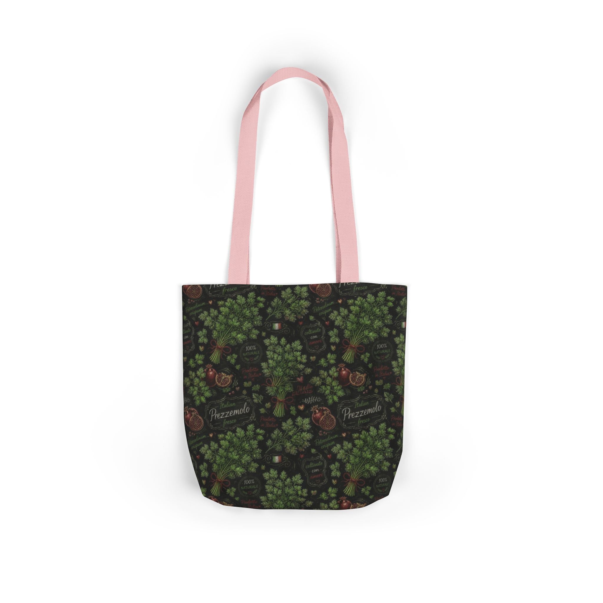 Fresh Parsley Canvas Tote Bag Mediterranean Kitchen Chalk Art Design Italian Cottagecore Gift
