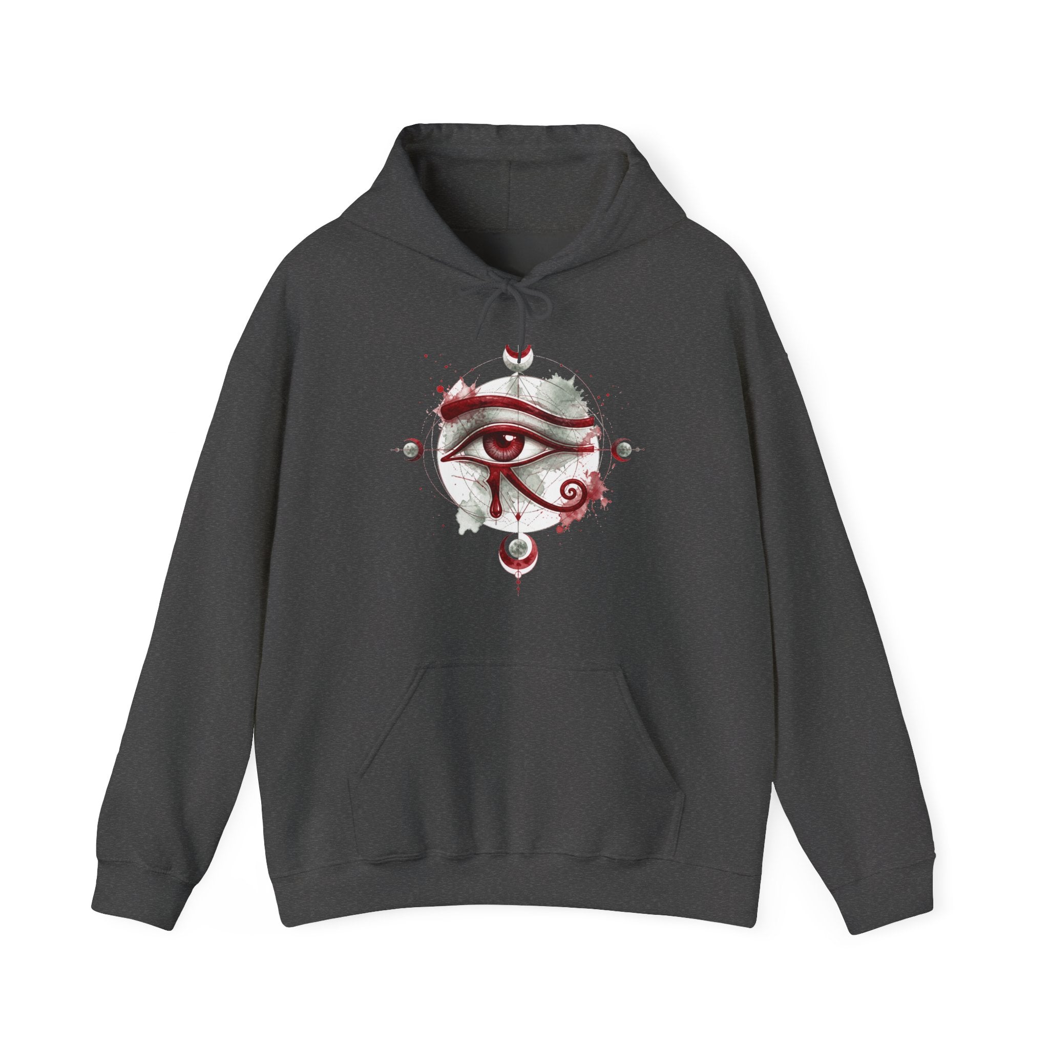 Matching Couple Sweatshirt - Eye of Ra & Horus Matching Couple Hooded Sweatshirt Watercolor Art His Hers Engagement Gift - Design B
