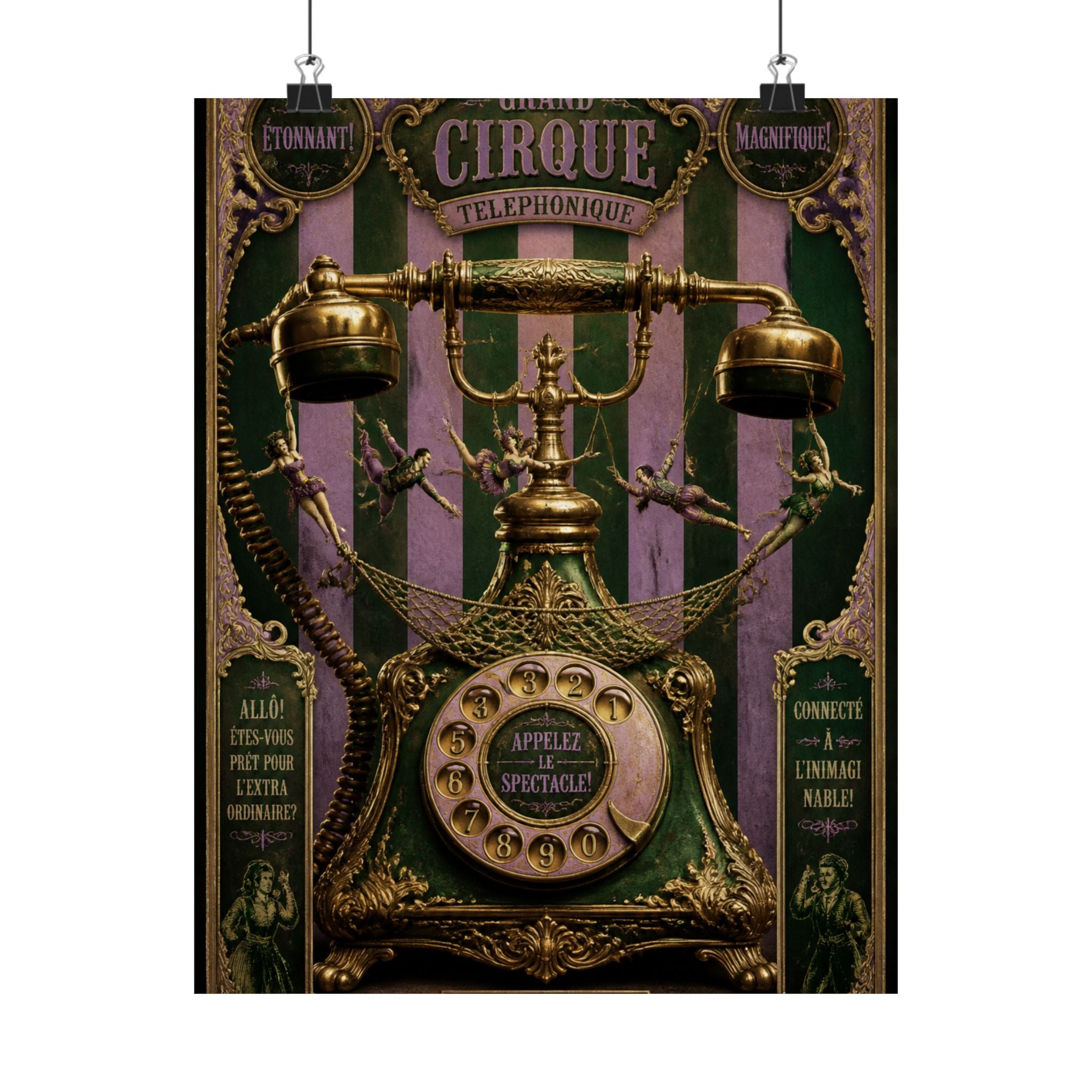 Vintage Telephone Booth Wall Art Poster 24×36 Baroque Studio Decor Maximalist Print