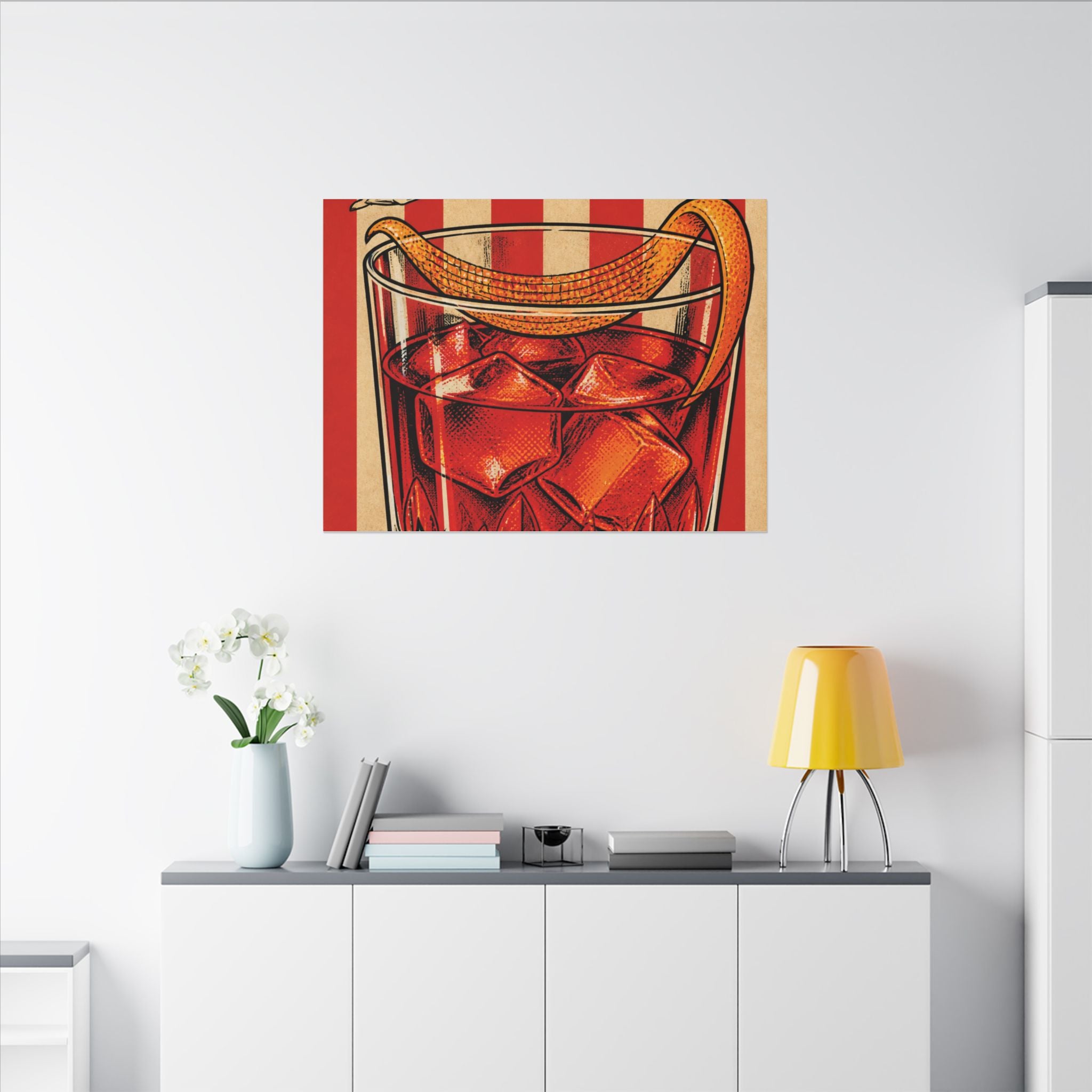 Negroni Trapeze Act Wall Art Canvas 16×20 Pop Art Living Room Decor Maximalist Print