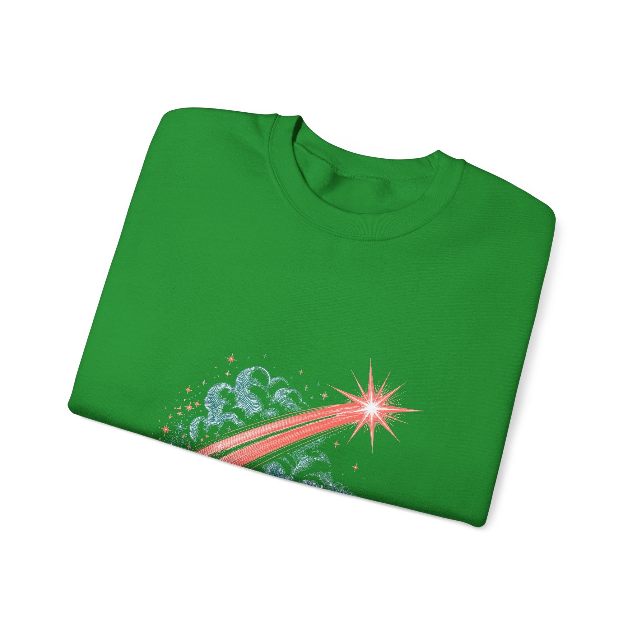 Matching Couple Sweatshirt - Shooting Star & North Star Matching Couple Premium Fleece Sweatshirt Vintage Art His Hers Honeymoon Gift - Design A
