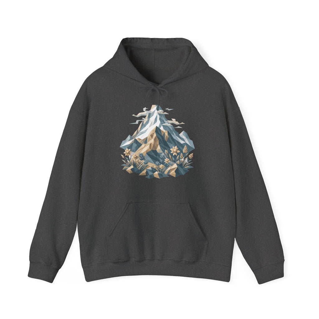 Matching Couple Sweatshirt - Mountain & Ocean Matching Couple Hooded Sweatshirt Geometric Art His Hers Couple Gift - Design A