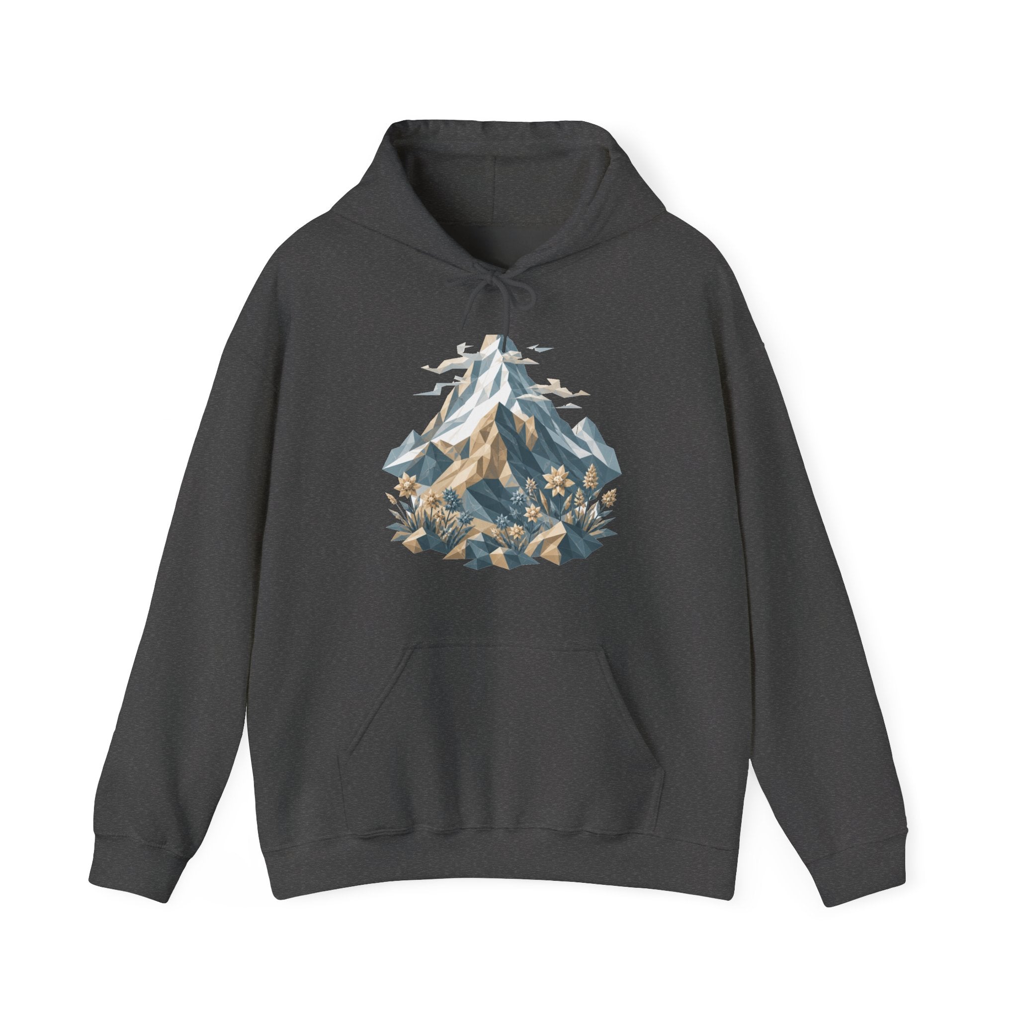 Matching Couple Sweatshirt - Mountain & Ocean Matching Couple Hooded Sweatshirt Geometric Art His Hers Couple Gift - Design A