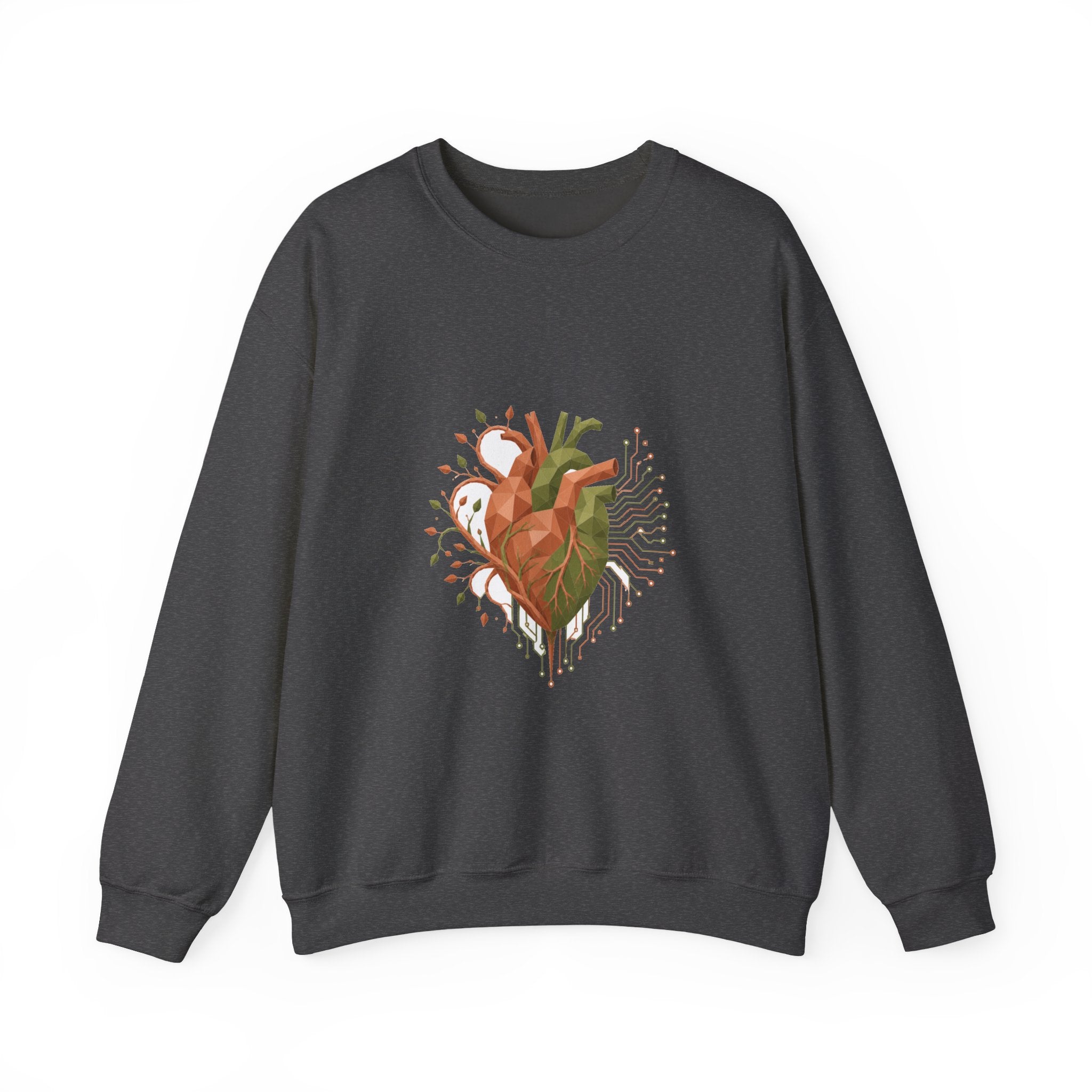 Matching Couple Sweatshirt - Robot & Heart Matching Couple Crewneck Sweatshirt Geometric Art His Hers Couple Gift - Design B