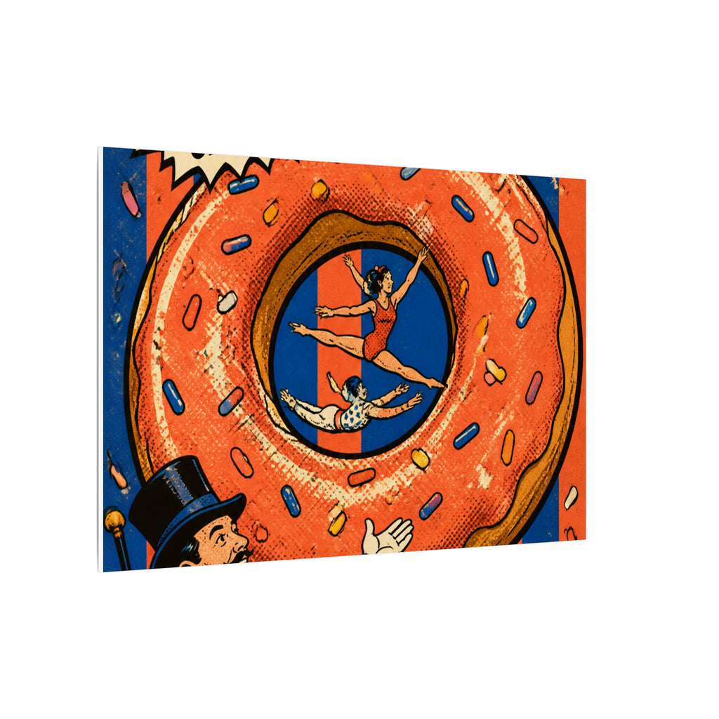 Donut Circus Ring Wall Art Canvas 16×20 Pop Art Living Room Decor Maximalist Print