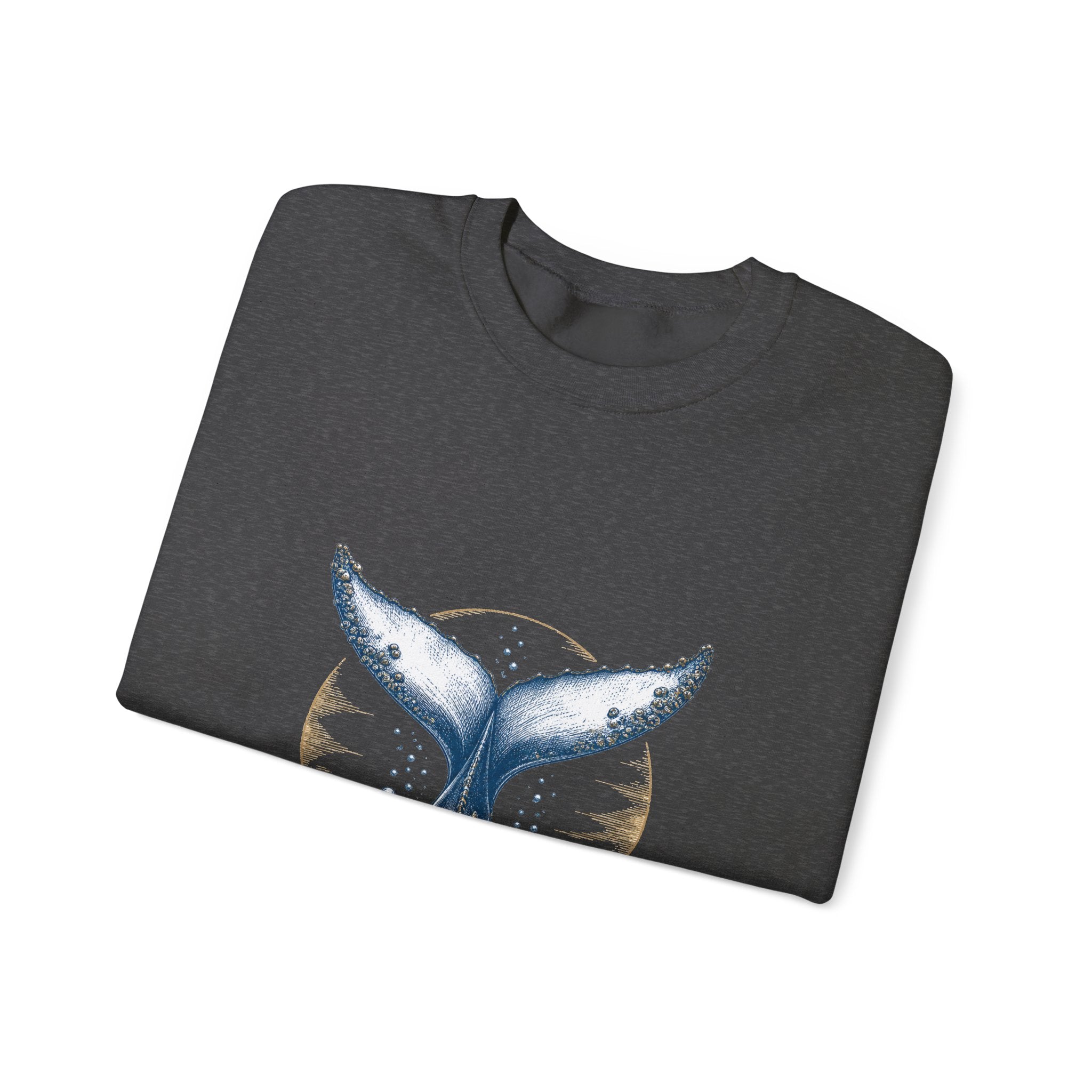 Matching Couple Sweatshirt - Eagle & Whale Matching Couple Comfort Colors Crew Hand-Drawn Art His Hers Anniversary Gift - Design B