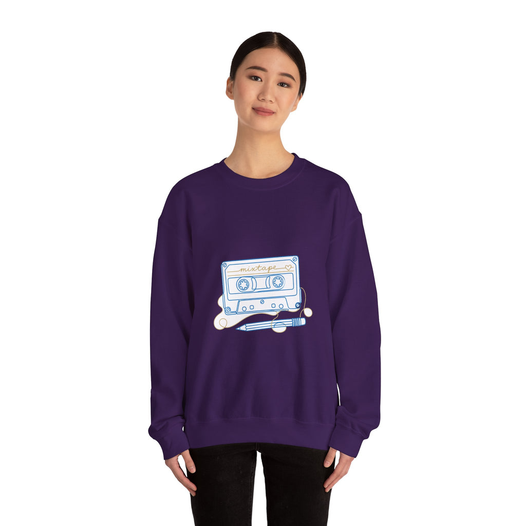 Matching Couple Sweatshirt - Vinyl & Cassette Matching Couple Comfort Colors Crew Minimalist Art His Hers Christmas Gift - Design B