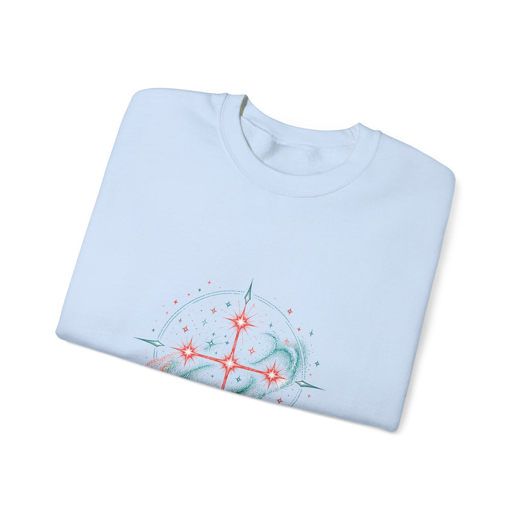 Matching Couple Sweatshirt - Aurora & Southern Cross Matching Couple Comfort Colors Crew Hand-Drawn Art His Hers Anniversary Gift - Design B