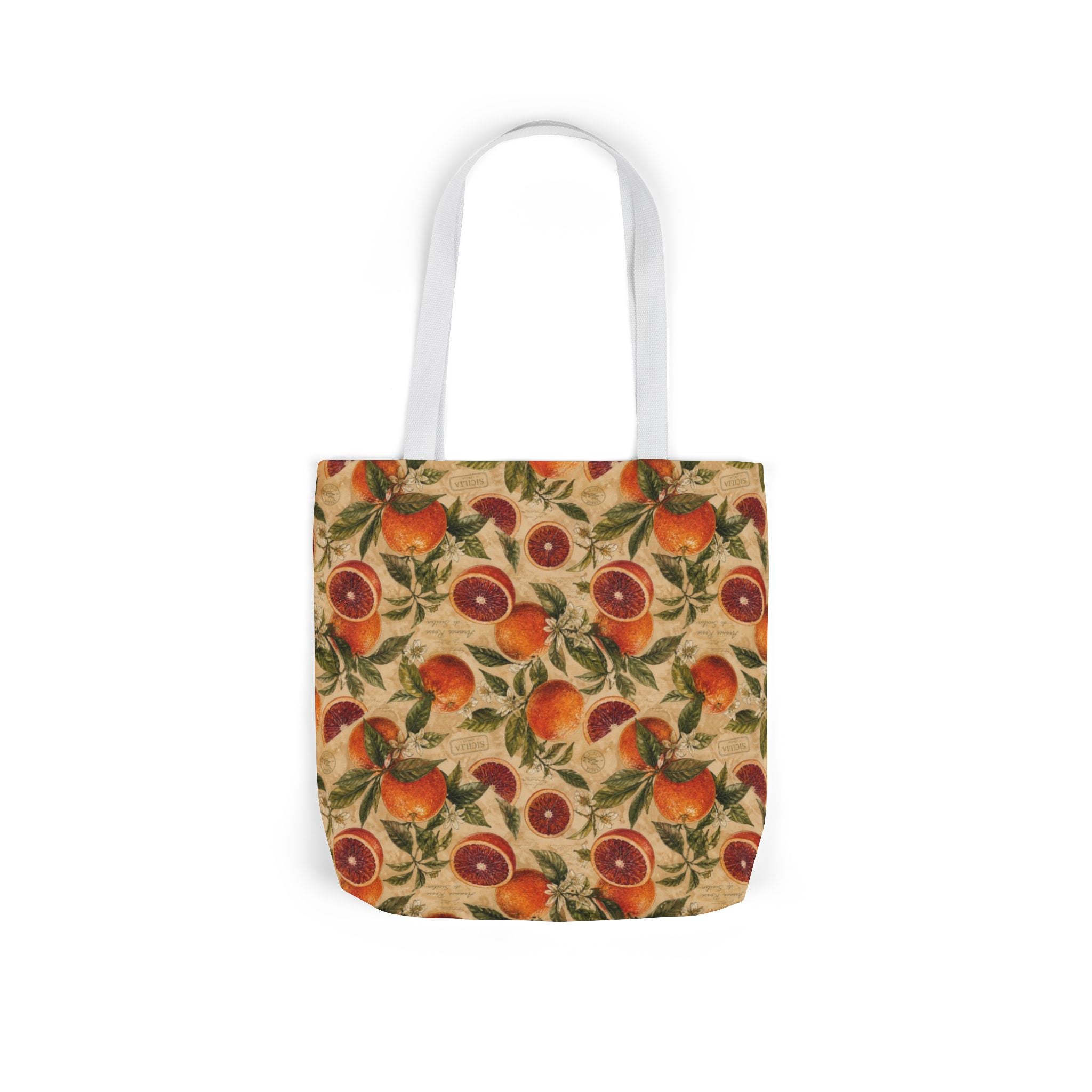 Blood Oranges Canvas Tote Bag Mediterranean Kitchen Watercolor Design Italian Cottagecore Gift