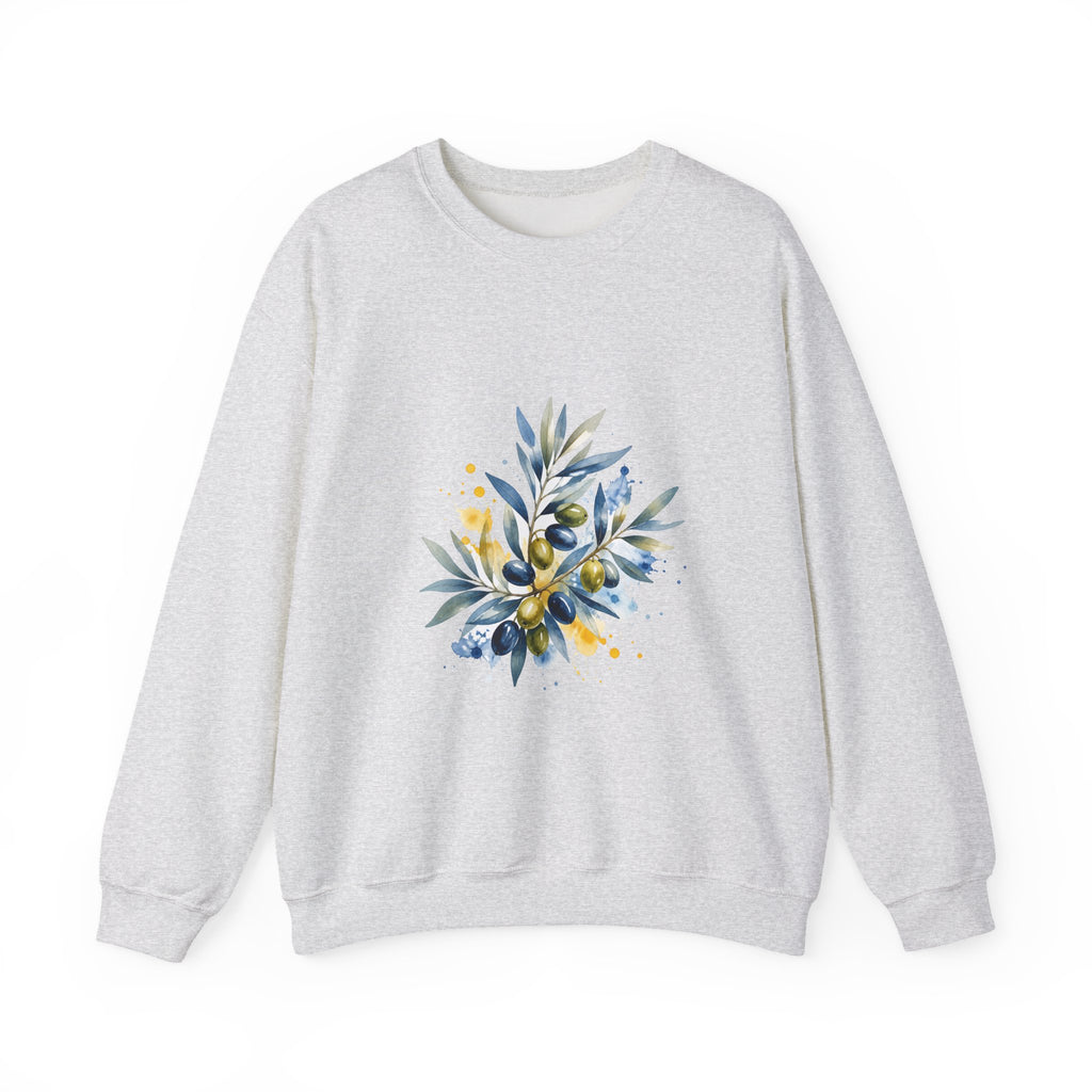 Matching Couple Sweatshirt - Olive Branch & Fig Matching Couple Premium Fleece Sweatshirt Watercolor Art His Hers Birthday Gift - Design A