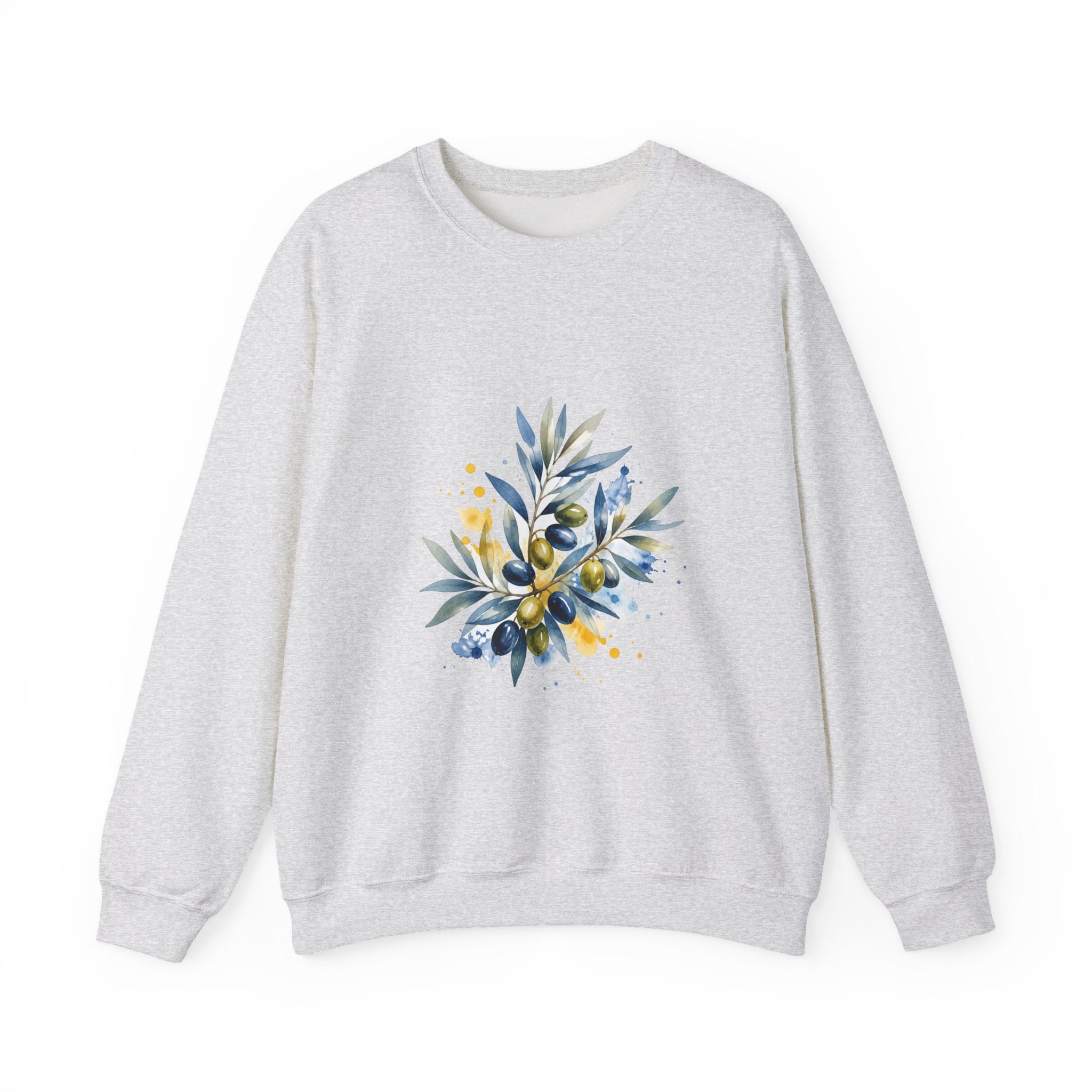 Matching Couple Sweatshirt - Olive Branch & Fig Matching Couple Premium Fleece Sweatshirt Watercolor Art His Hers Birthday Gift - Design A