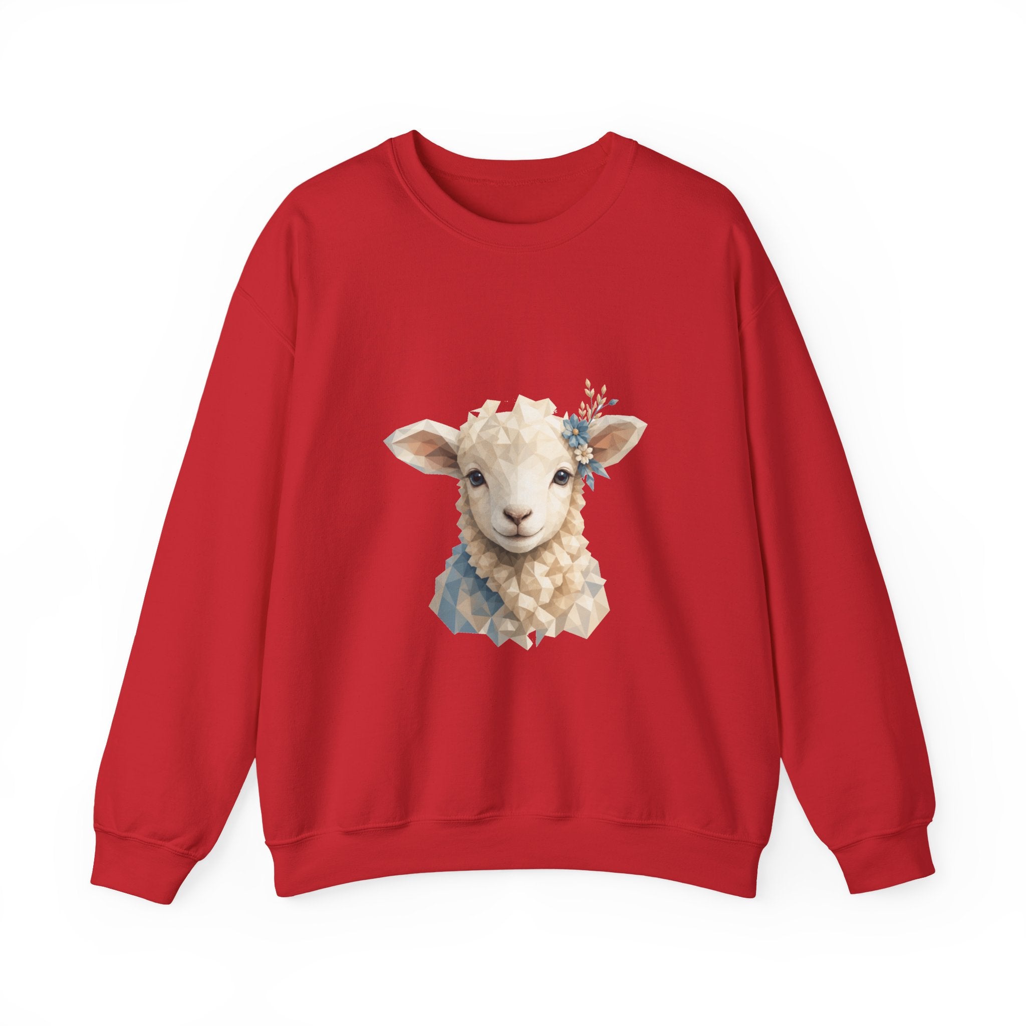 Matching Couple Sweatshirt - Lion & Lamb Matching Couple Crewneck Sweatshirt Geometric Art His Hers Couple Gift - Design B