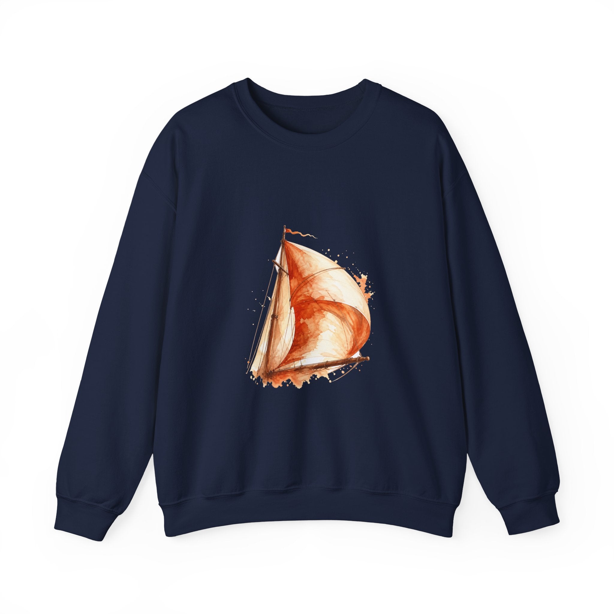 Matching Couple Sweatshirt - Anchor & Sail Matching Couple Crewneck Sweatshirt Watercolor Art His Hers Engagement Gift - Design B