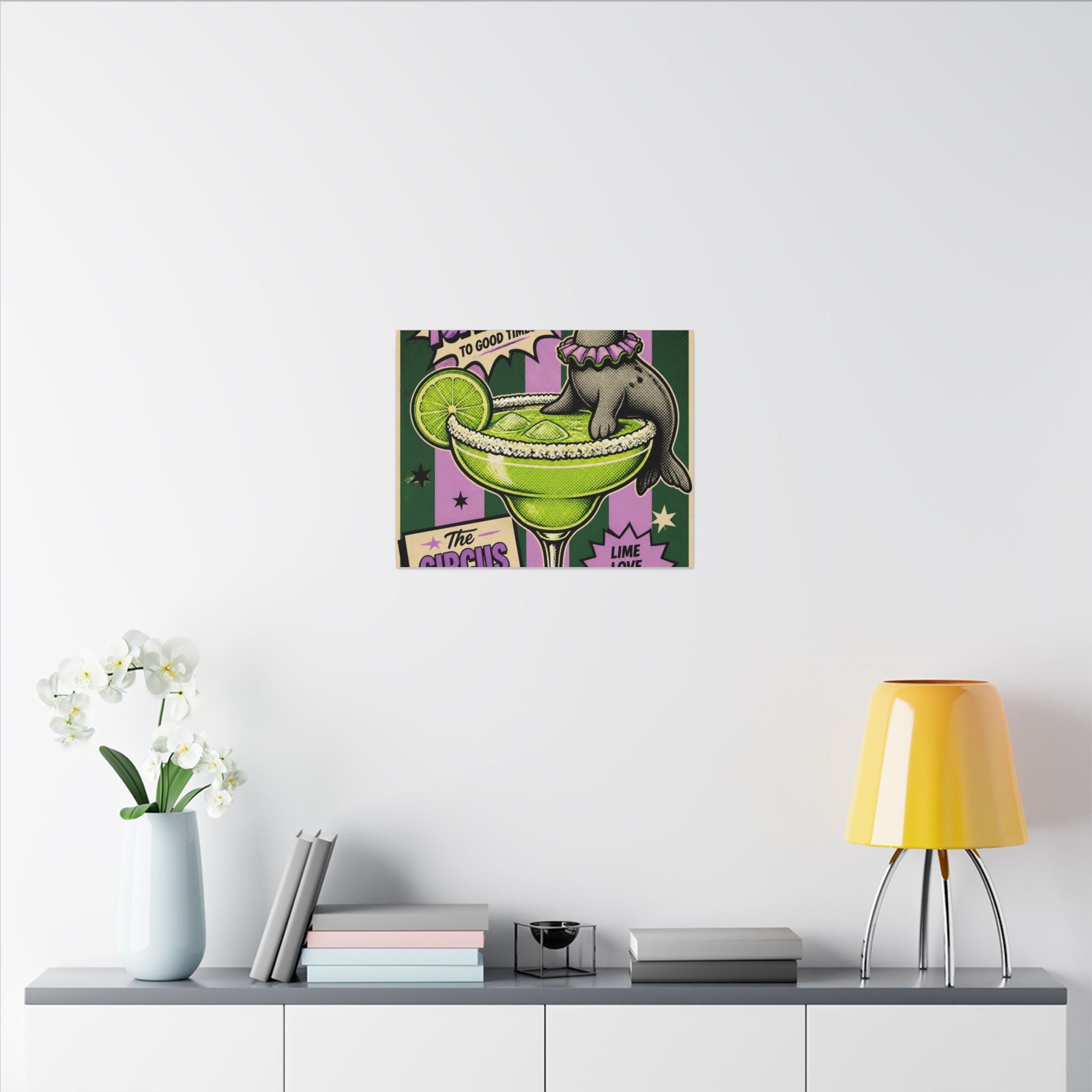Margarita Balancing Seal Wall Art Canvas 16×20 Pop Art Living Room Decor Maximalist Print