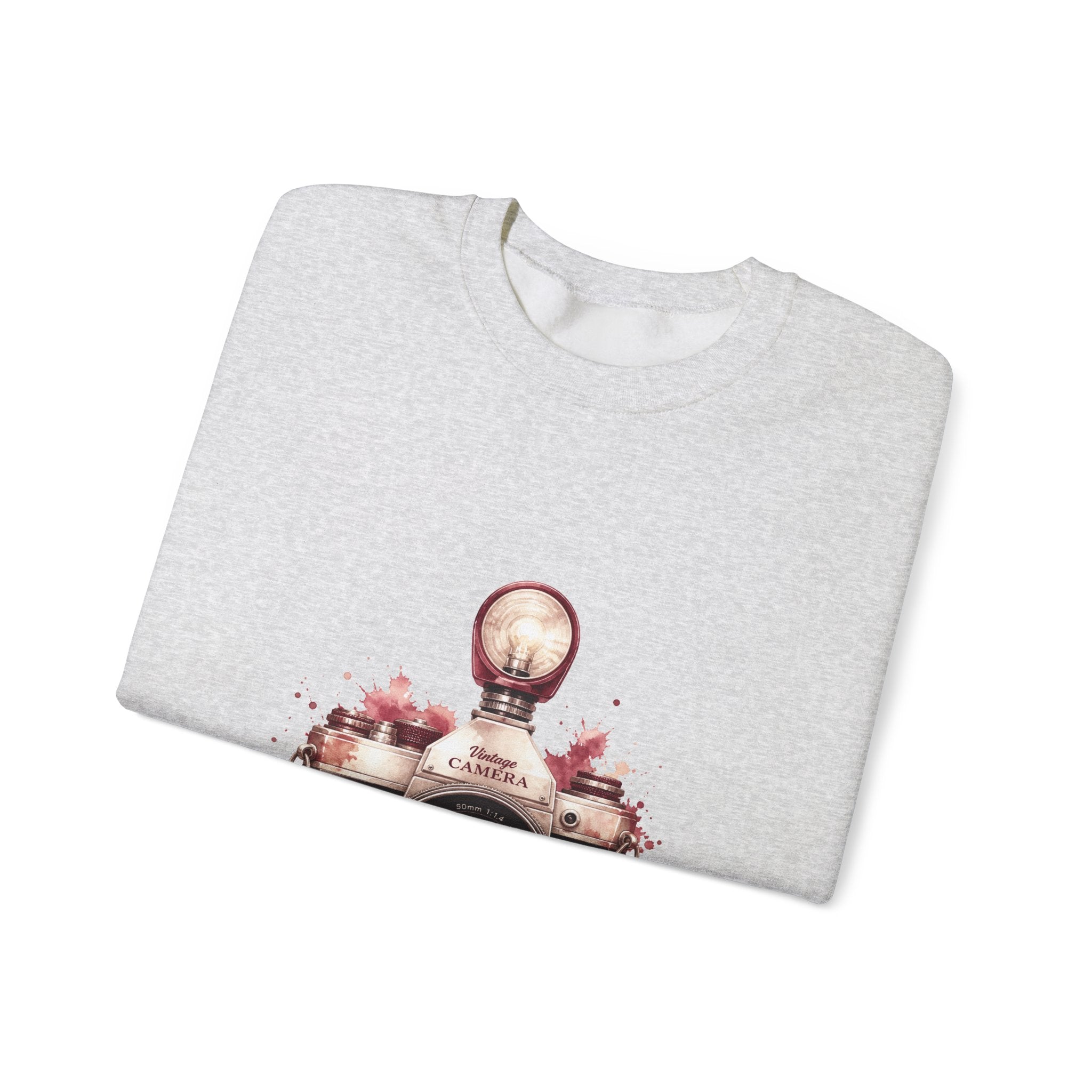 Matching Couple Sweatshirt - Camera & Film Matching Couple Premium Fleece Sweatshirt Watercolor Art His Hers Birthday Gift - Design A