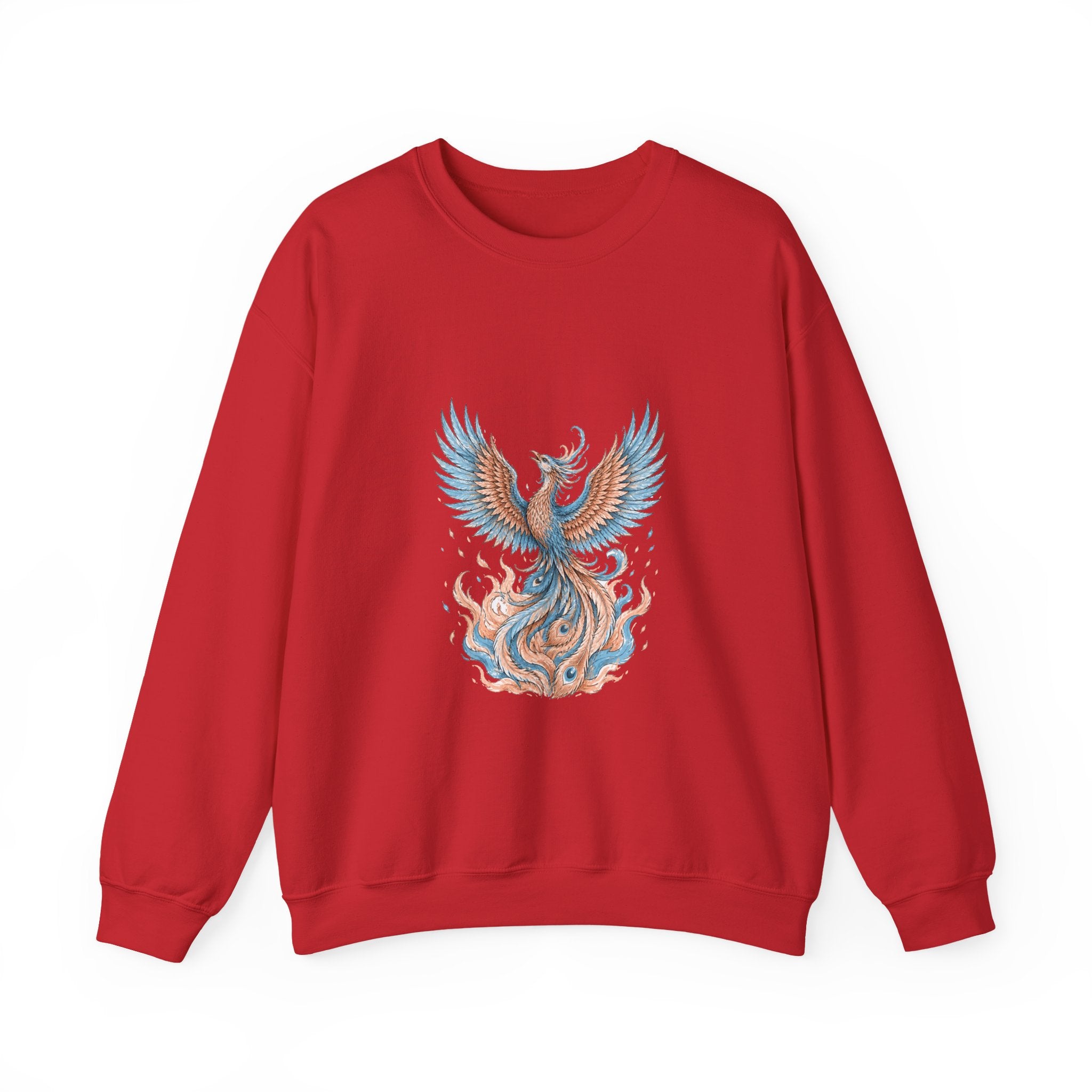 Matching Couple Sweatshirt - Dragon & Phoenix Matching Couple Premium Fleece Sweatshirt Hand-Drawn Art His Hers Anniversary Gift - Design B