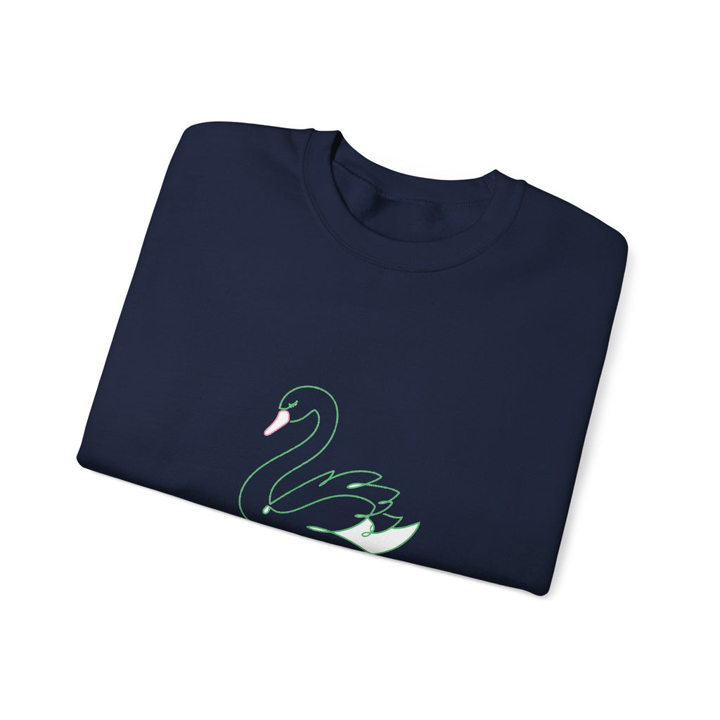 Matching Couple Sweatshirt - Raven & Swan Matching Couple Crewneck Sweatshirt Minimalist Art His Hers Valentine Gift - Design B