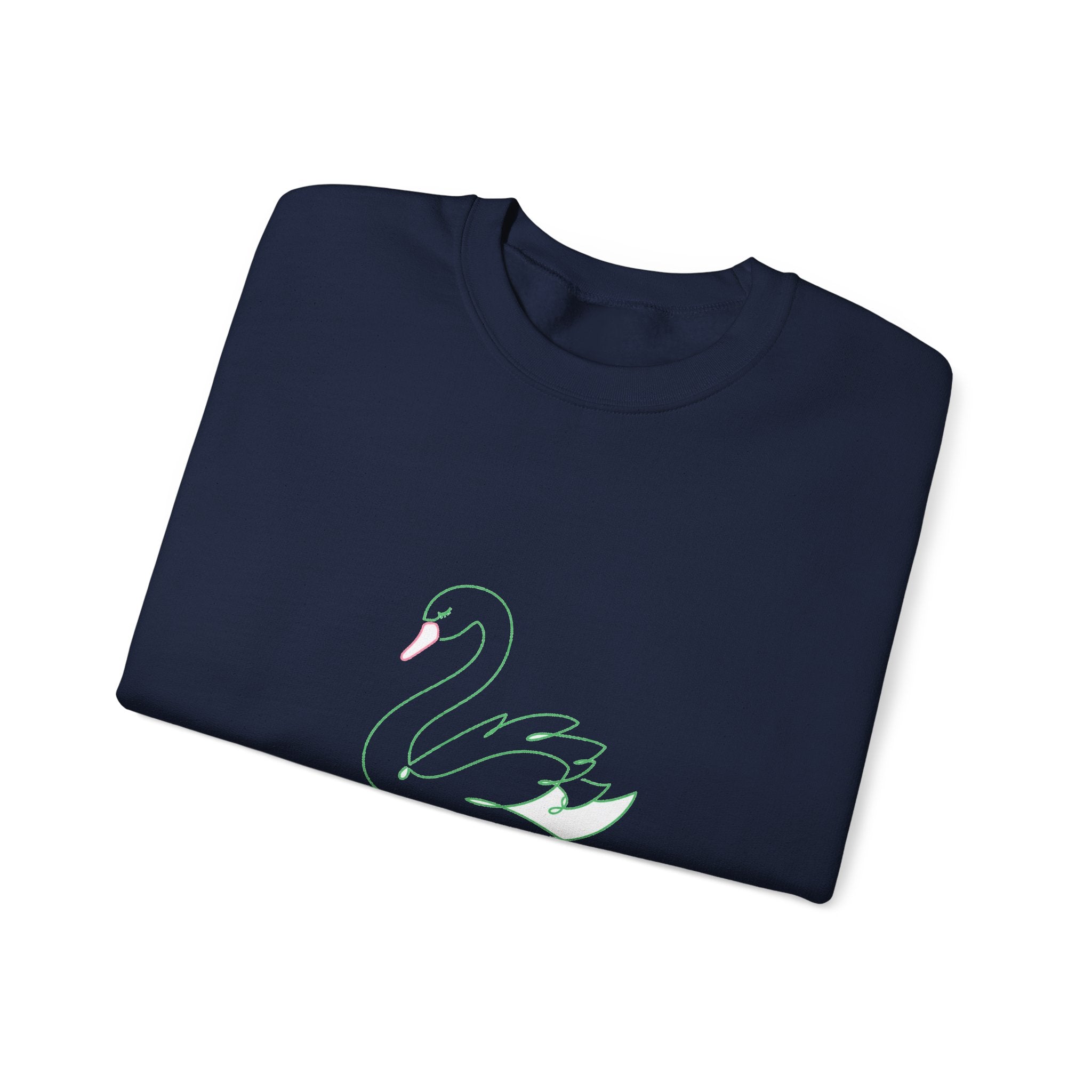 Matching Couple Sweatshirt - Raven & Swan Matching Couple Crewneck Sweatshirt Minimalist Art His Hers Valentine Gift - Design B