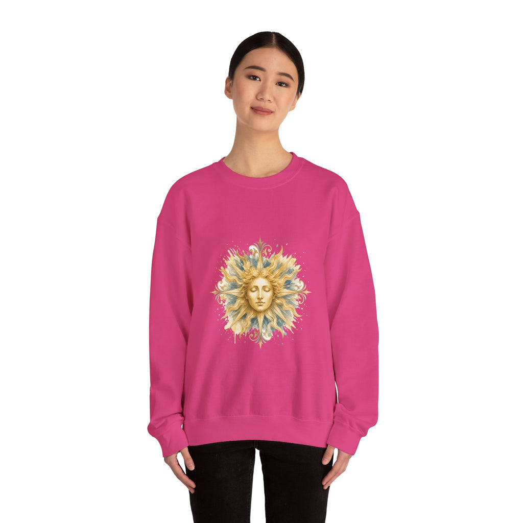 Matching Couple Sweatshirt - Helios & Selene Matching Couple Premium Fleece Sweatshirt Watercolor Art His Hers Birthday Gift - Design A