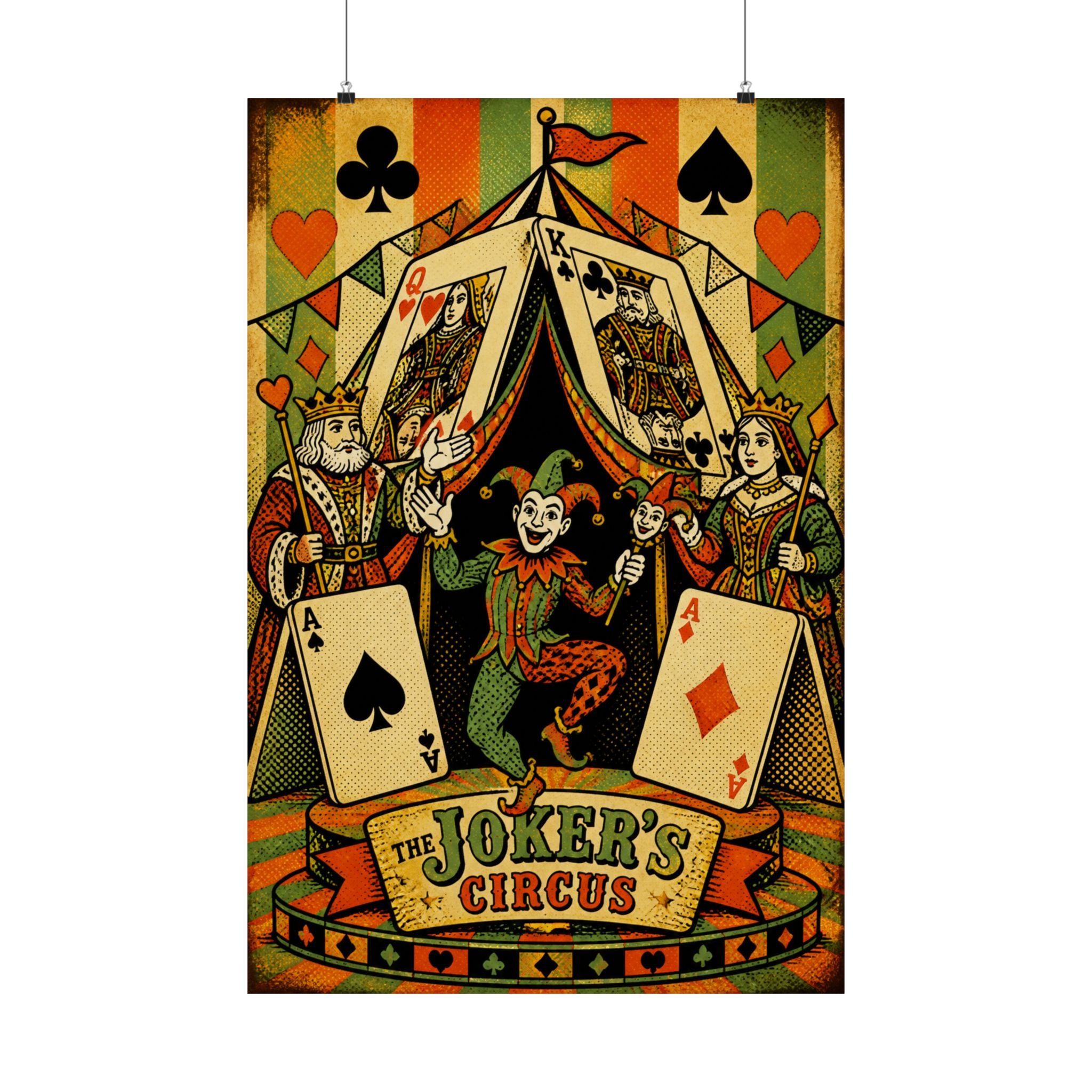 Playing Cards Tent Wall Art Poster 18×24 Pop Art Living Room Decor Maximalist Print