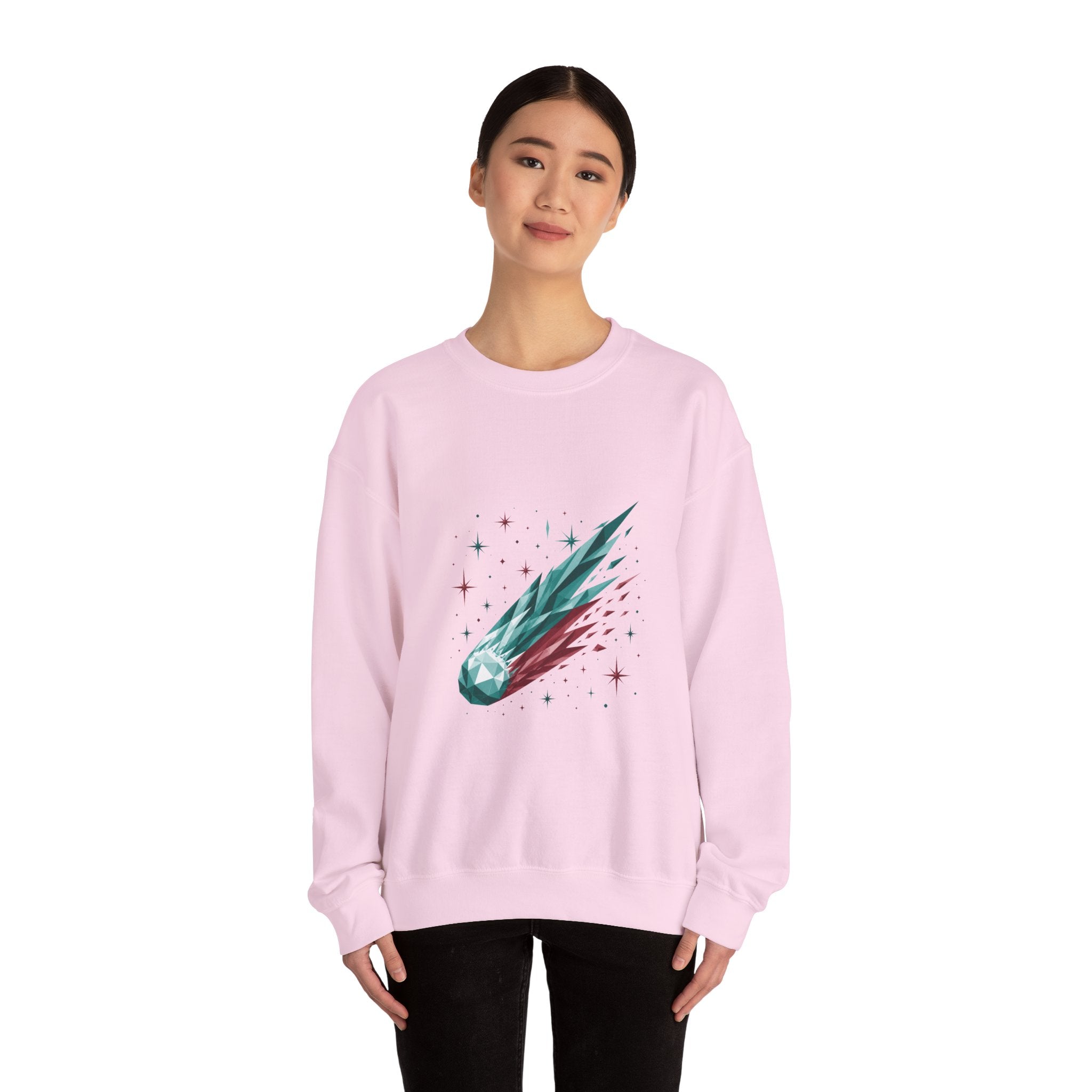 Matching Couple Sweatshirt - Comet & Asteroid Matching Couple Comfort Colors Crew Geometric Art His Hers Love Gift - Design A