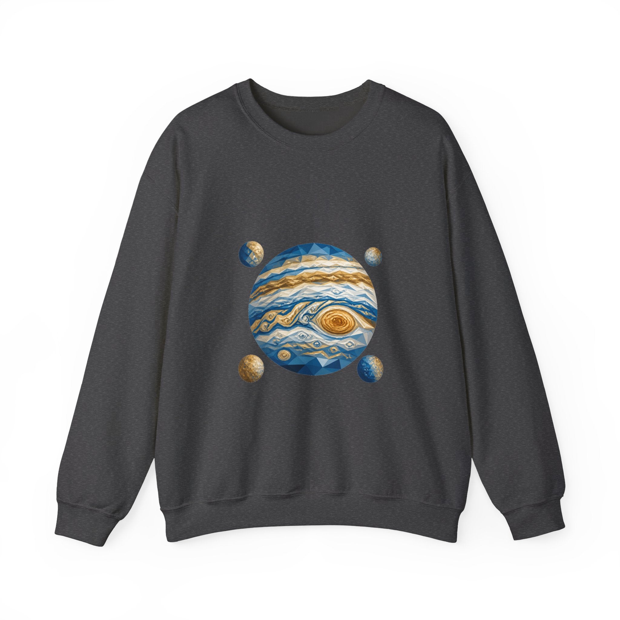 Matching Couple Sweatshirt - Saturn & Jupiter Matching Couple Premium Fleece Sweatshirt Geometric Art His Hers Love Gift - Design B