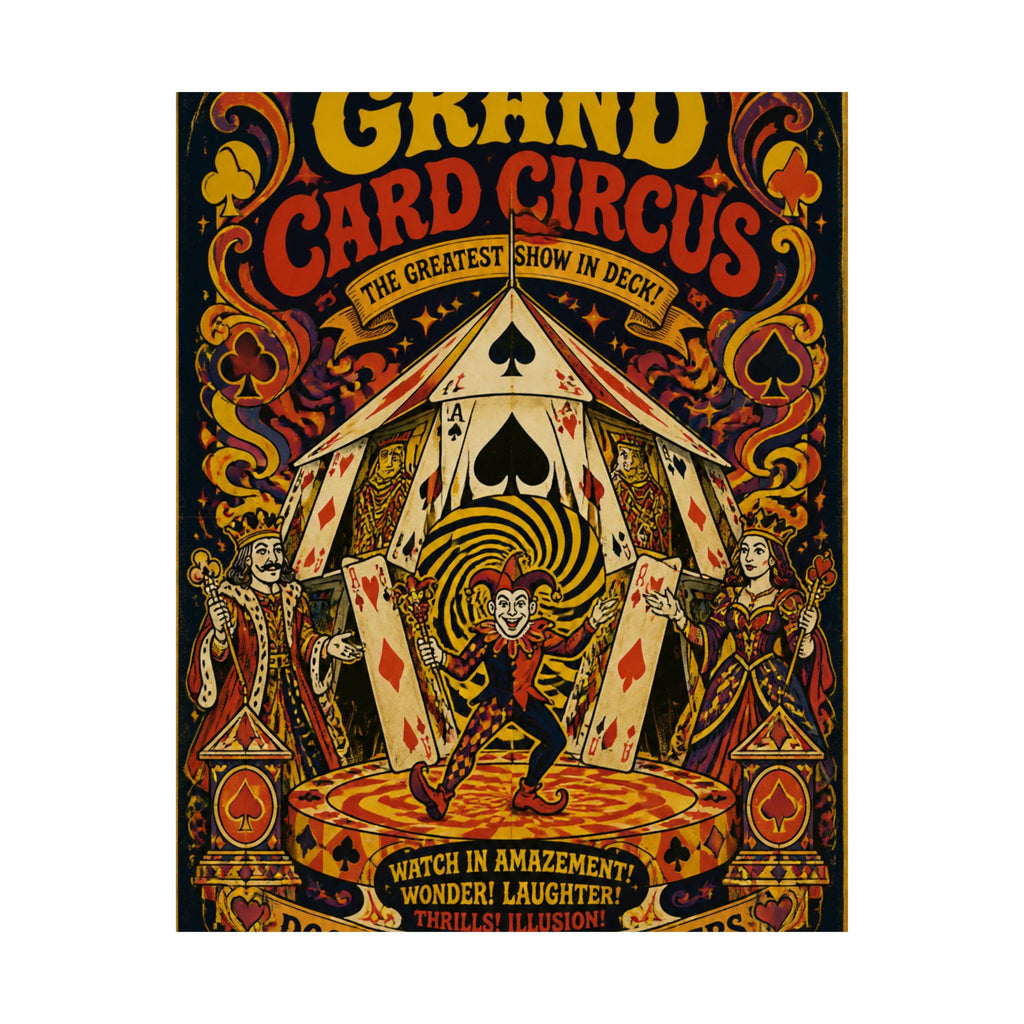 Playing Cards Tent Wall Art Poster 24×36 Psychedelic Dining Room Decor Maximalist Print