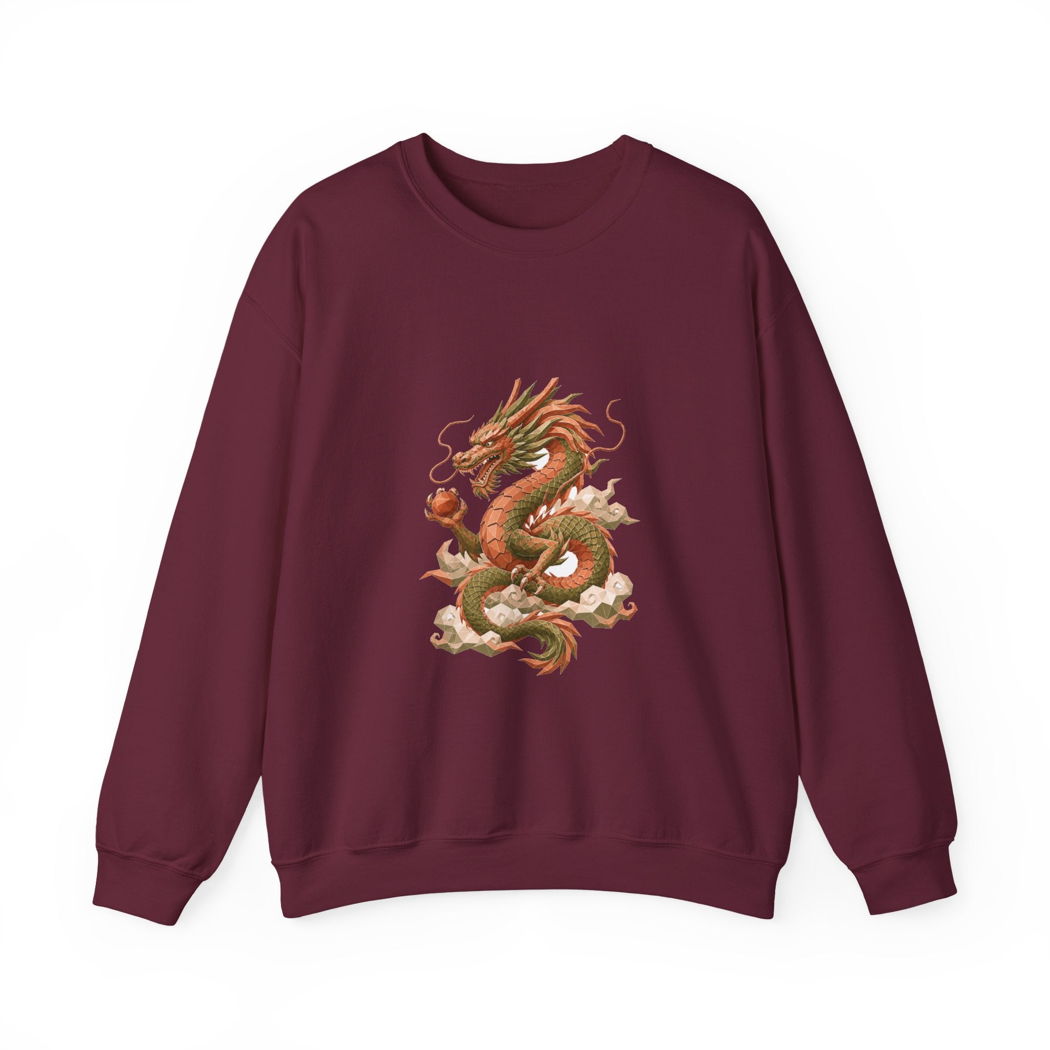 Matching Couple Sweatshirt - Dragon & Phoenix Matching Couple Comfort Colors Crew Geometric Art His Hers Love Gift - Design A