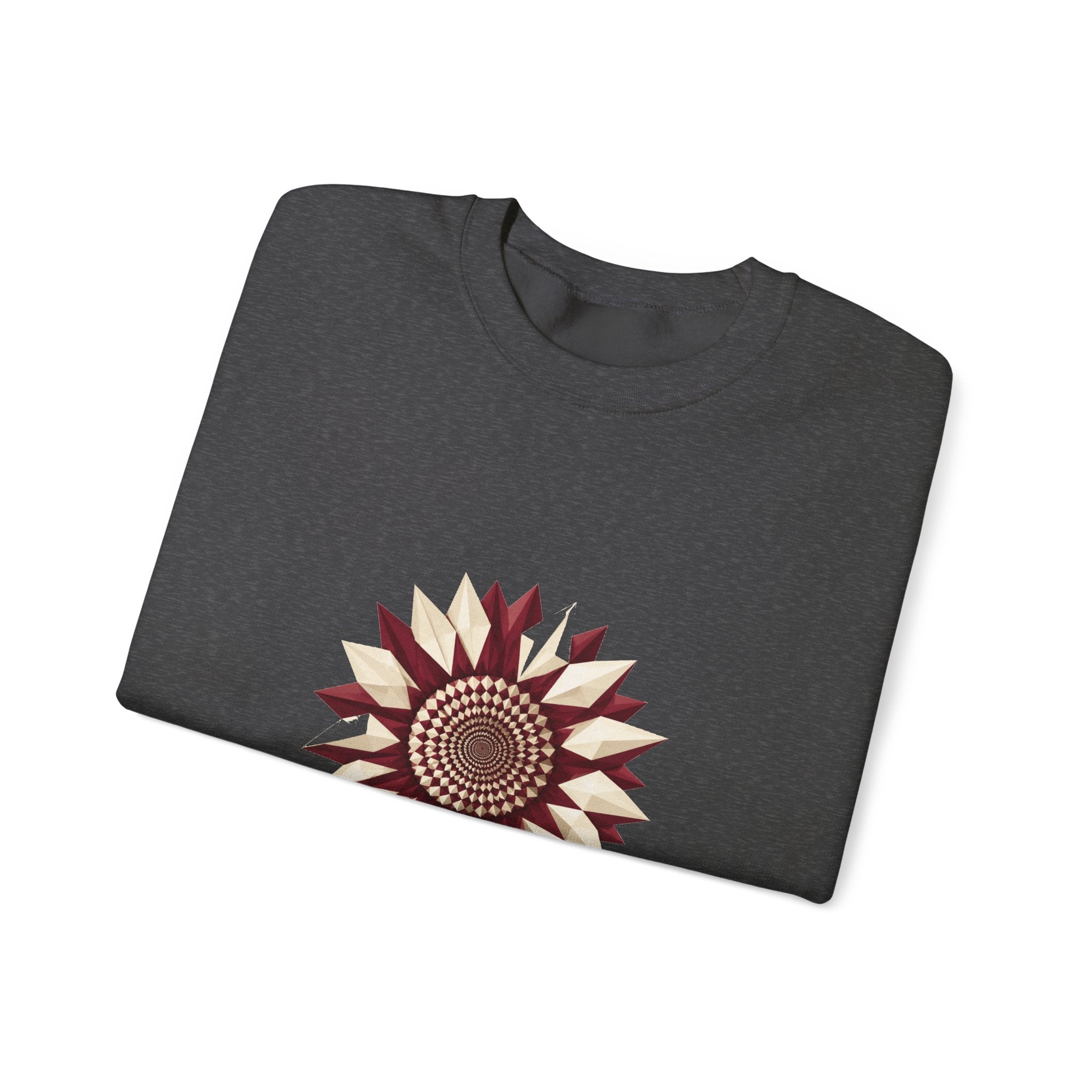 Matching Couple Sweatshirt - Sunflower & Moonflower Matching Couple Premium Fleece Sweatshirt Geometric Art His Hers Love Gift - Design A