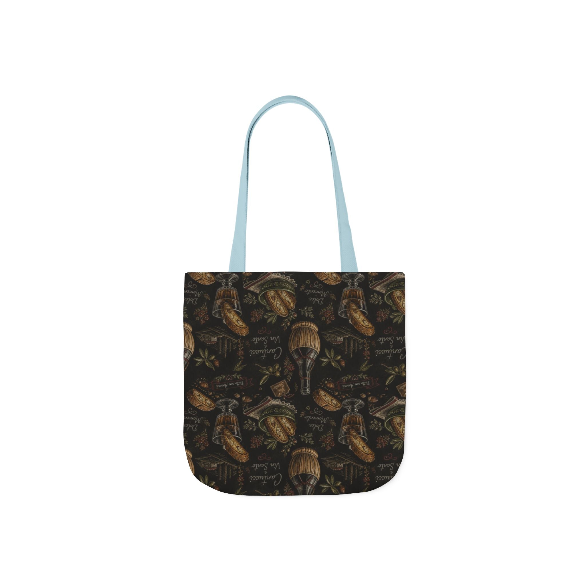 Biscotti & Vin Santo Canvas Tote Bag Mediterranean Kitchen Chalk Art Design Italian Cottagecore Gift