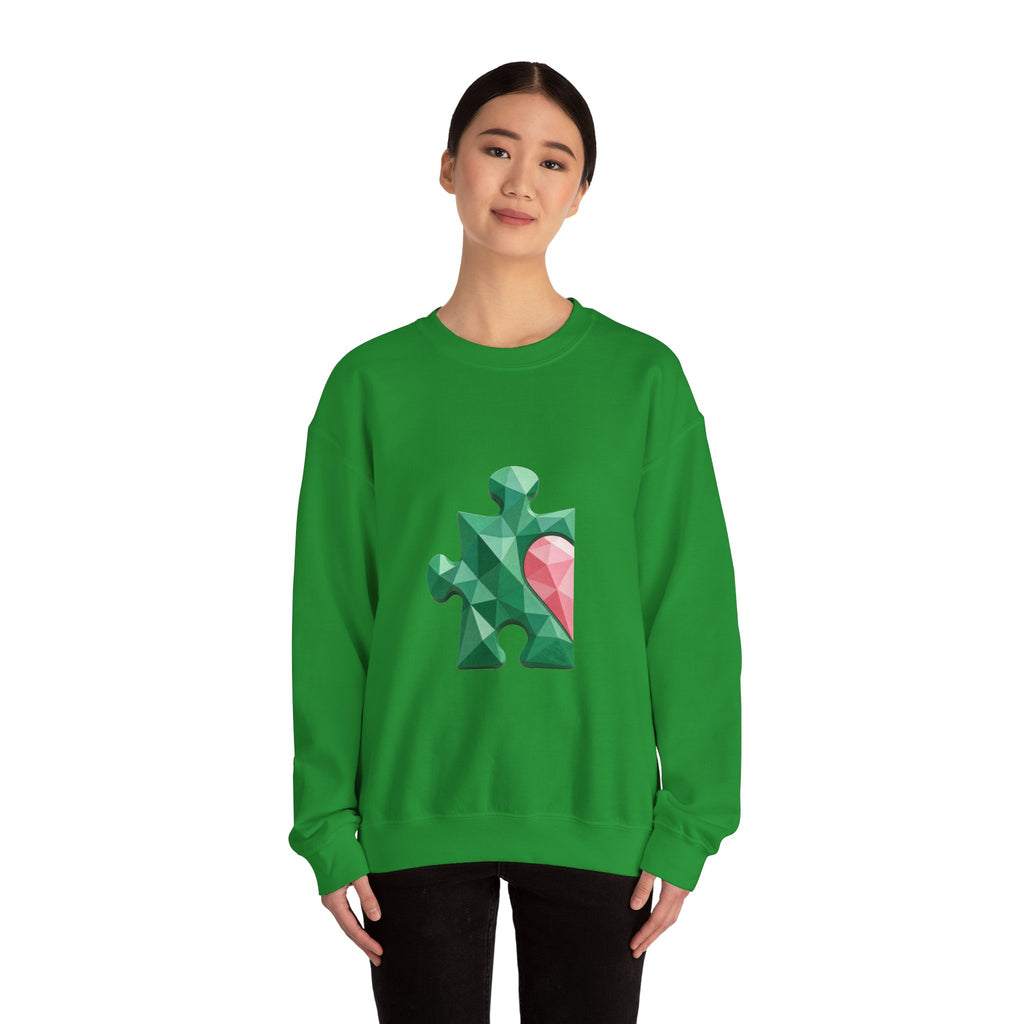Matching Couple Sweatshirt - Puzzle Pieces Matching Couple Crewneck Sweatshirt Geometric Art His Hers Couple Gift - Design A