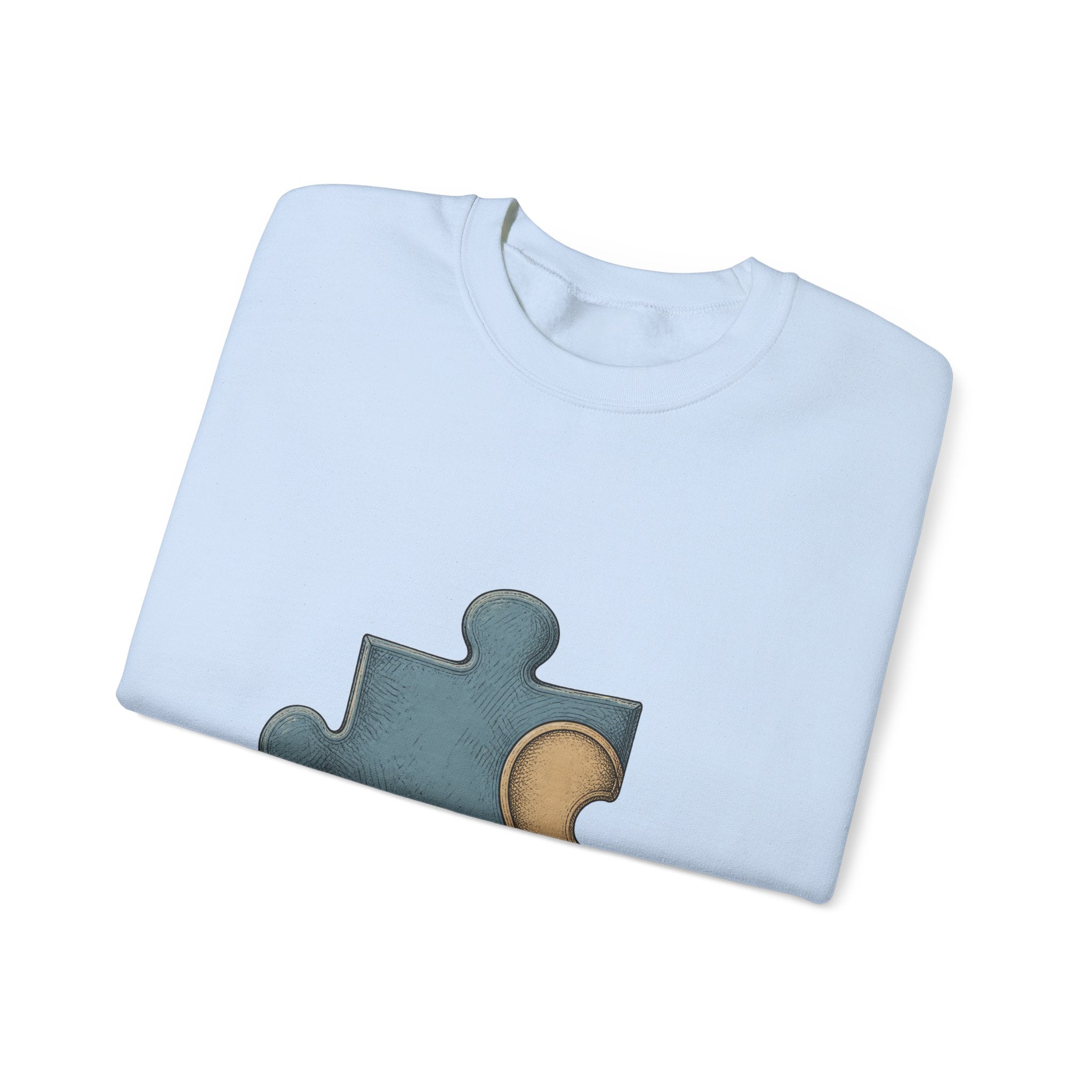 Matching Couple Sweatshirt - Puzzle Pieces Matching Couple Comfort Colors Crew Hand-Drawn Art His Hers Anniversary Gift - Design A