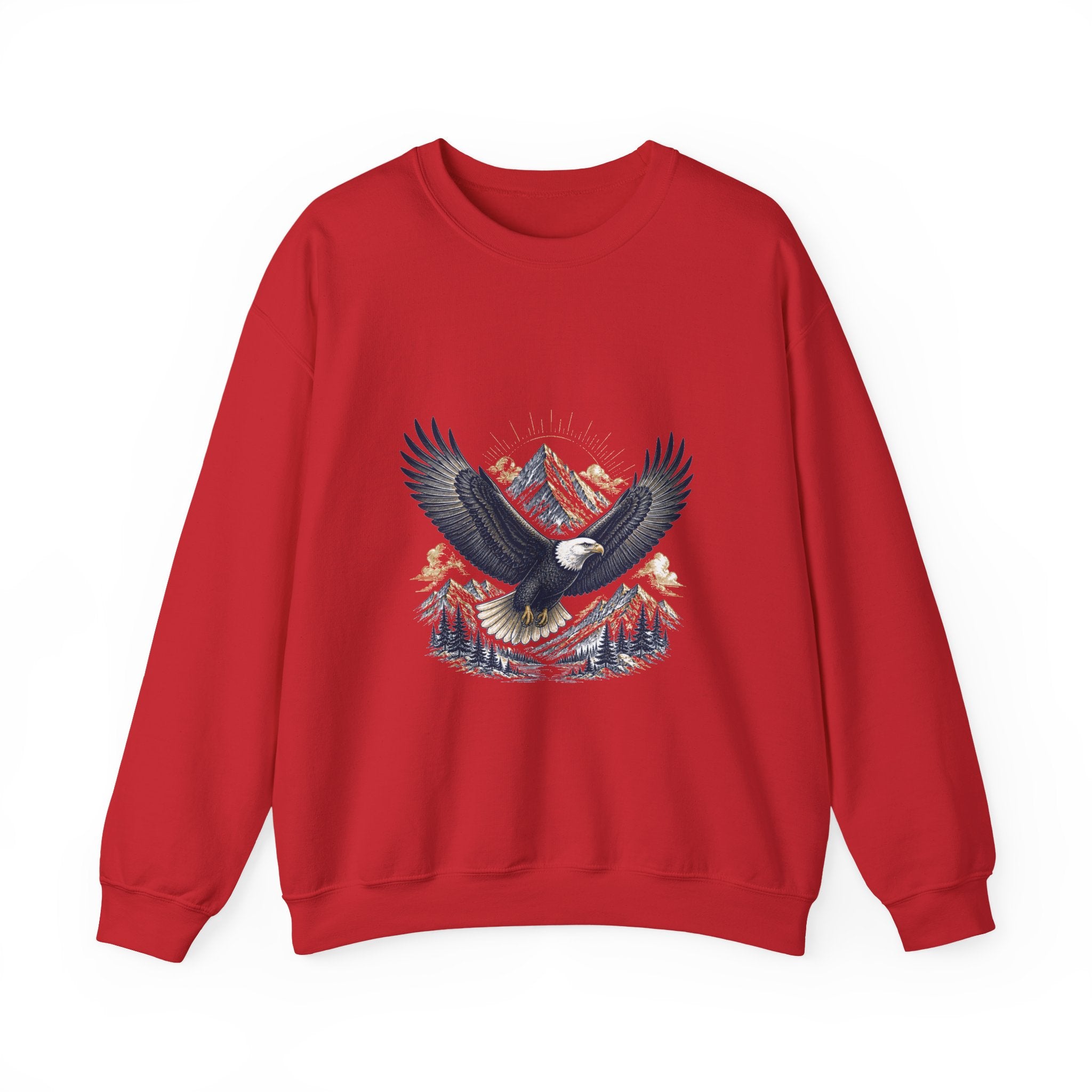 Matching Couple Sweatshirt - Eagle & Whale Matching Couple Crewneck Sweatshirt Vintage Art His Hers Wedding Gift - Design A