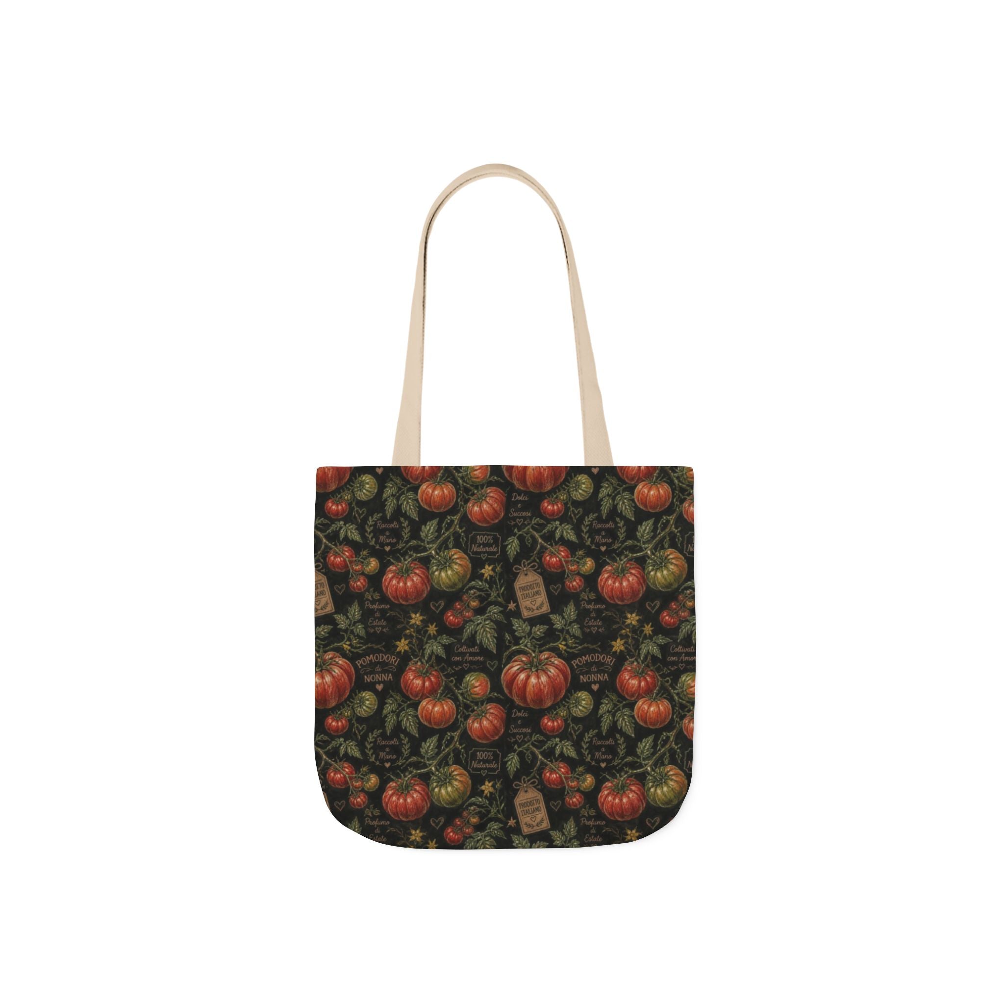 Heritage Tomatoes Canvas Tote Bag Mediterranean Kitchen Chalk Art Design Italian Cottagecore Gift