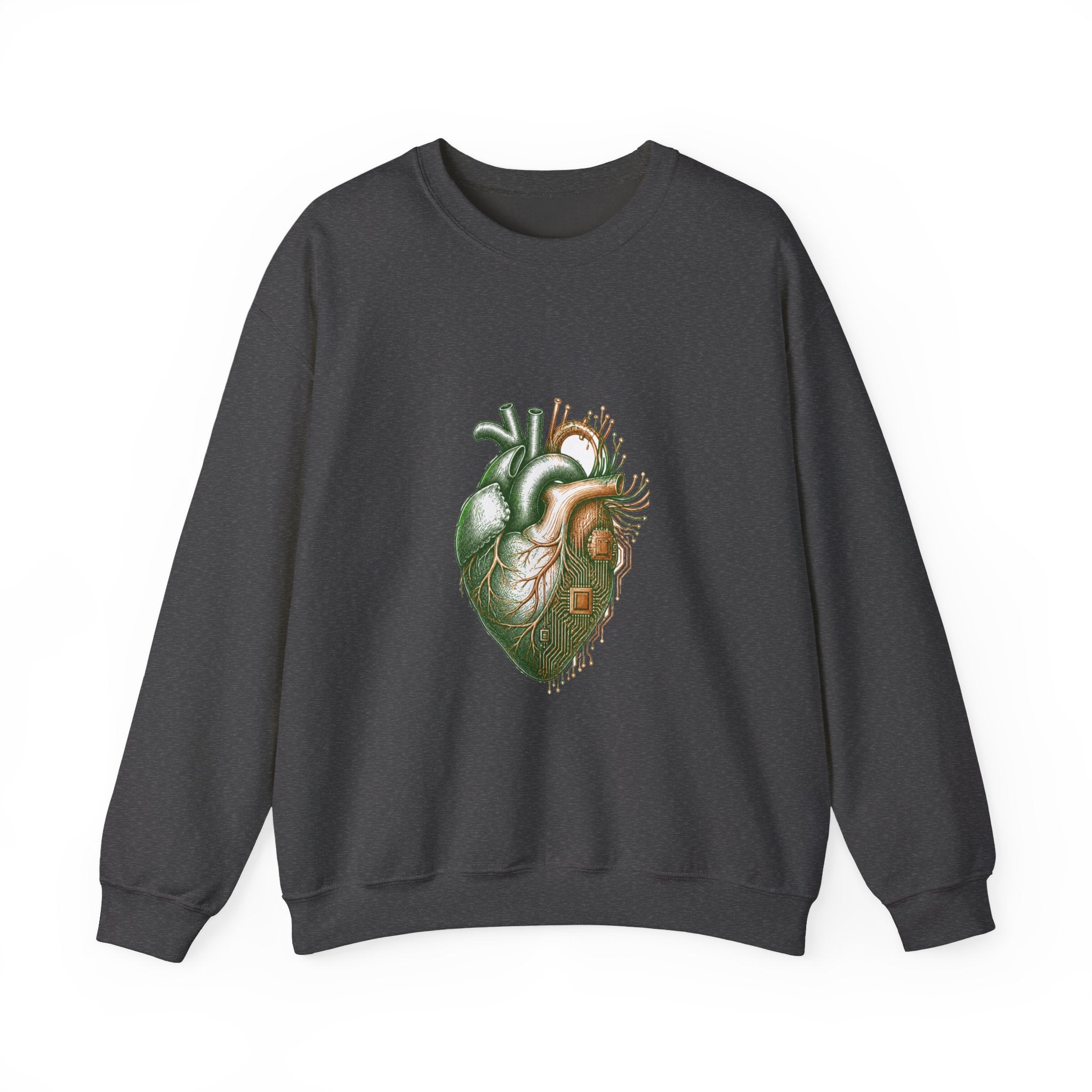 Matching Couple Sweatshirt - Robot & Heart Matching Couple Crewneck Sweatshirt Hand-Drawn Art His Hers Best Friend Gift - Design B