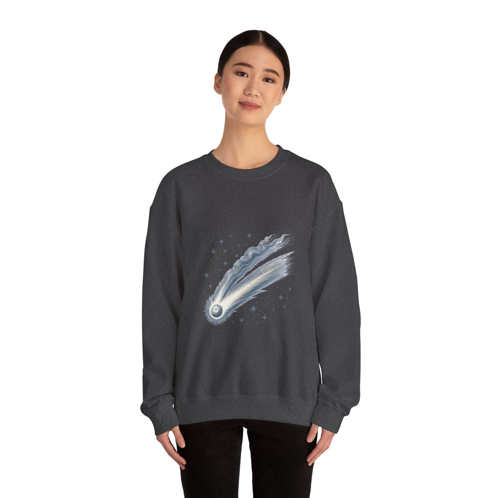Matching Couple Sweatshirt - Comet & Asteroid Matching Couple Premium Fleece Sweatshirt Vintage Art His Hers Honeymoon Gift - Design A