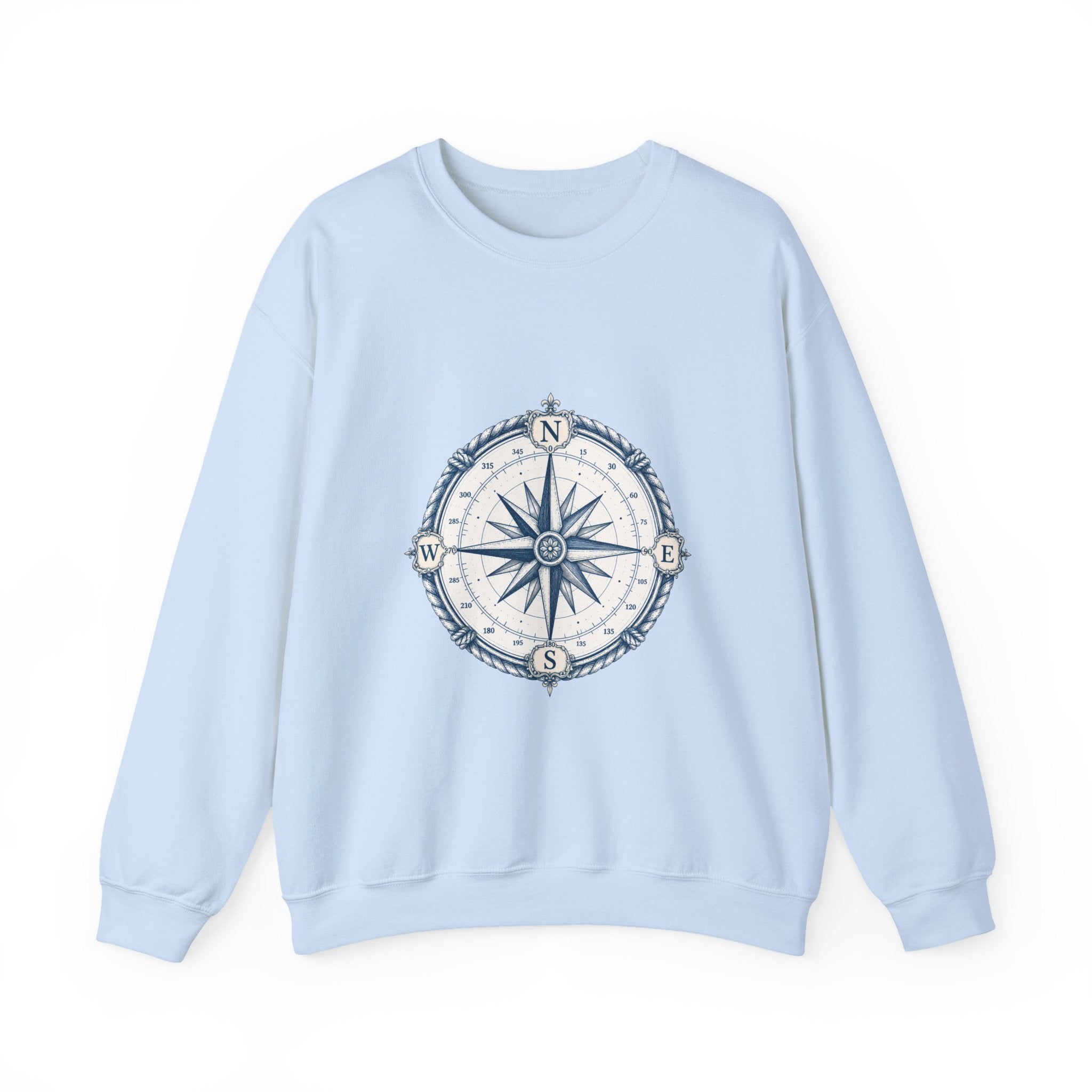 Matching Couple Sweatshirt - Compass North & South Matching Couple Crewneck Sweatshirt Hand-Drawn Art His Hers Best Friend Gift - Design A