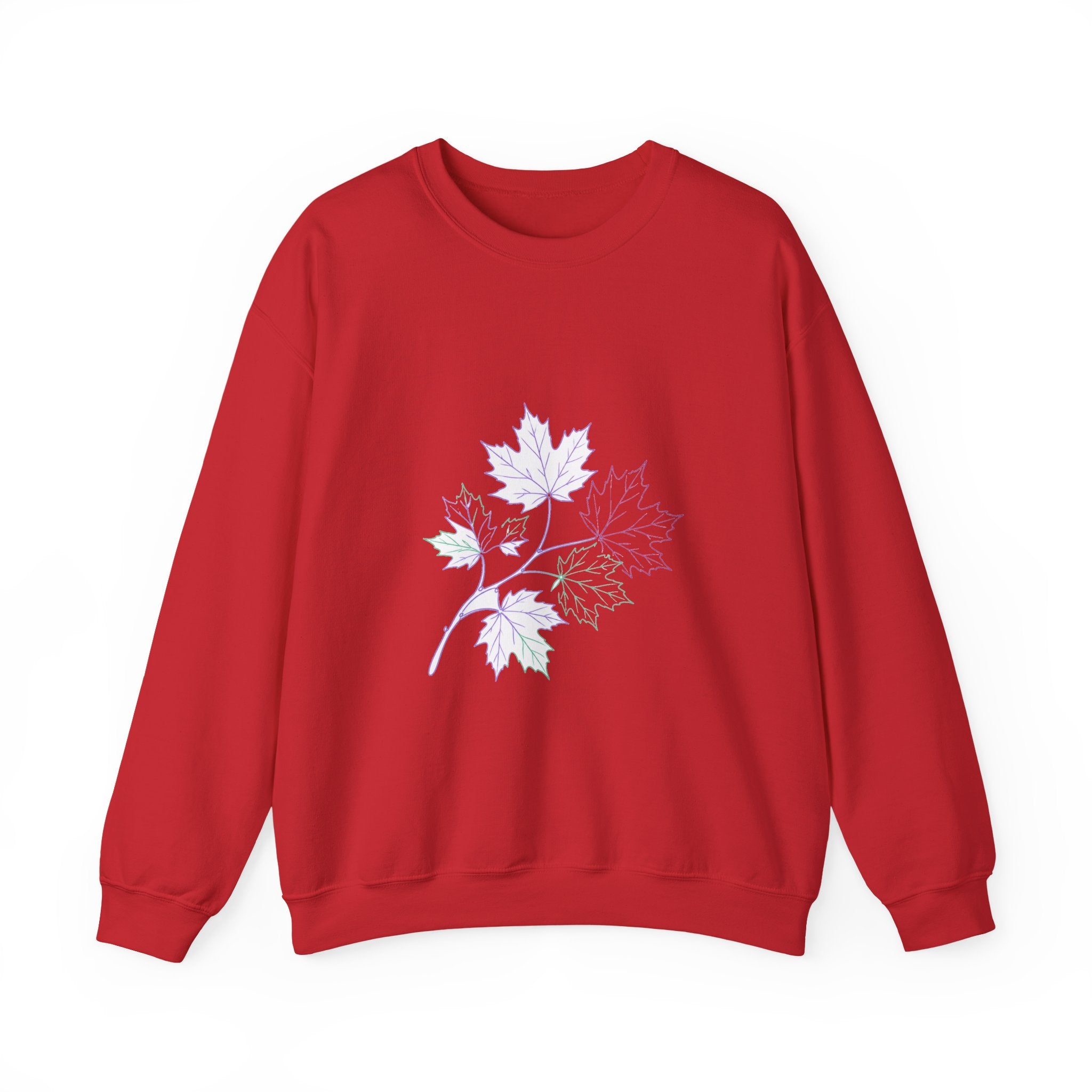 Matching Couple Sweatshirt - Cherry Blossom & Maple Leaf Matching Couple Crewneck Sweatshirt Minimalist Art His Hers Valentine Gift - Design B