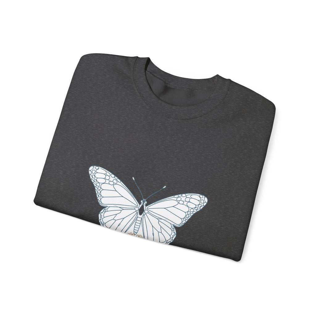 Matching Couple Sweatshirt - Butterfly & Moth Matching Couple Comfort Colors Crew Minimalist Art His Hers Christmas Gift - Design A
