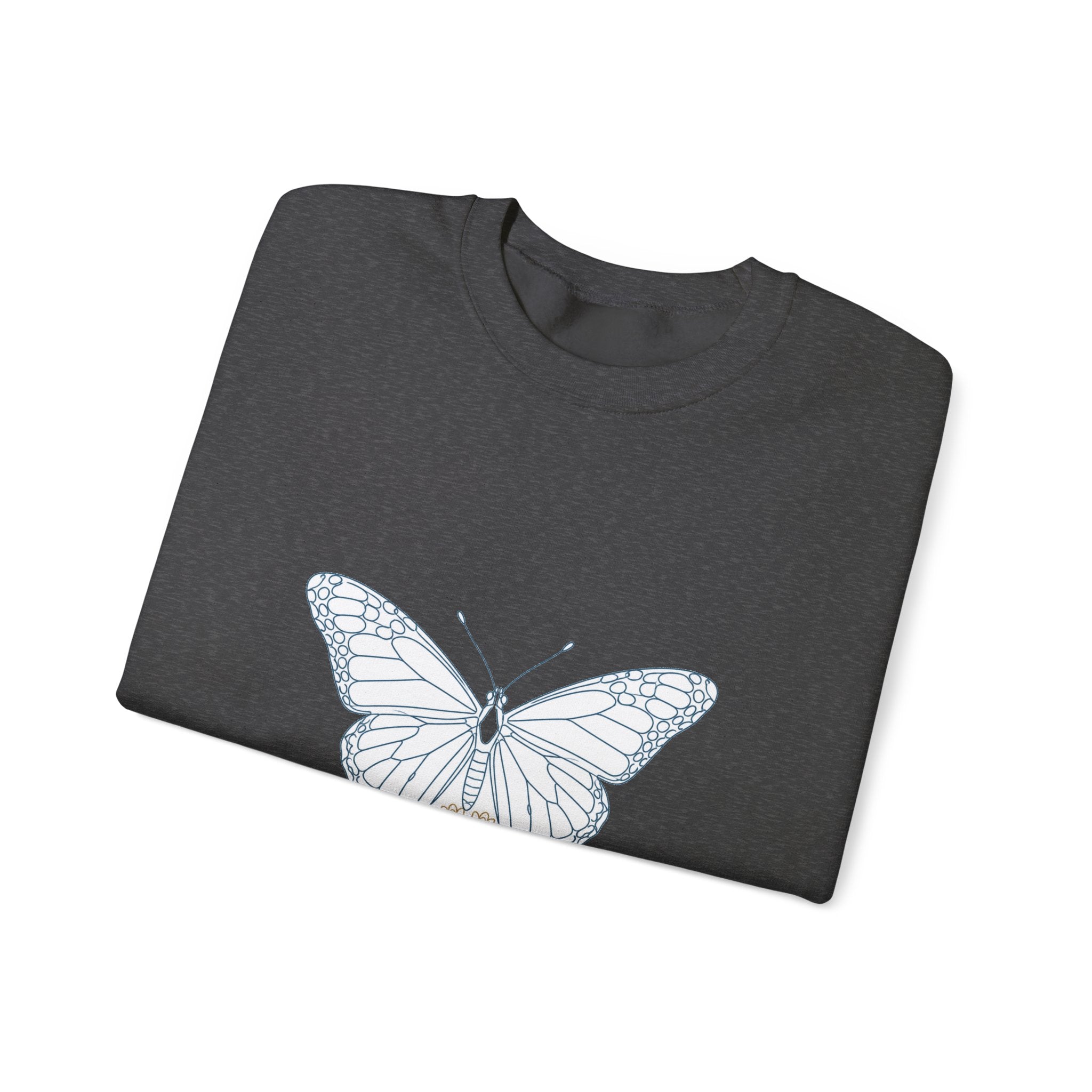 Matching Couple Sweatshirt - Butterfly & Moth Matching Couple Comfort Colors Crew Minimalist Art His Hers Christmas Gift - Design A
