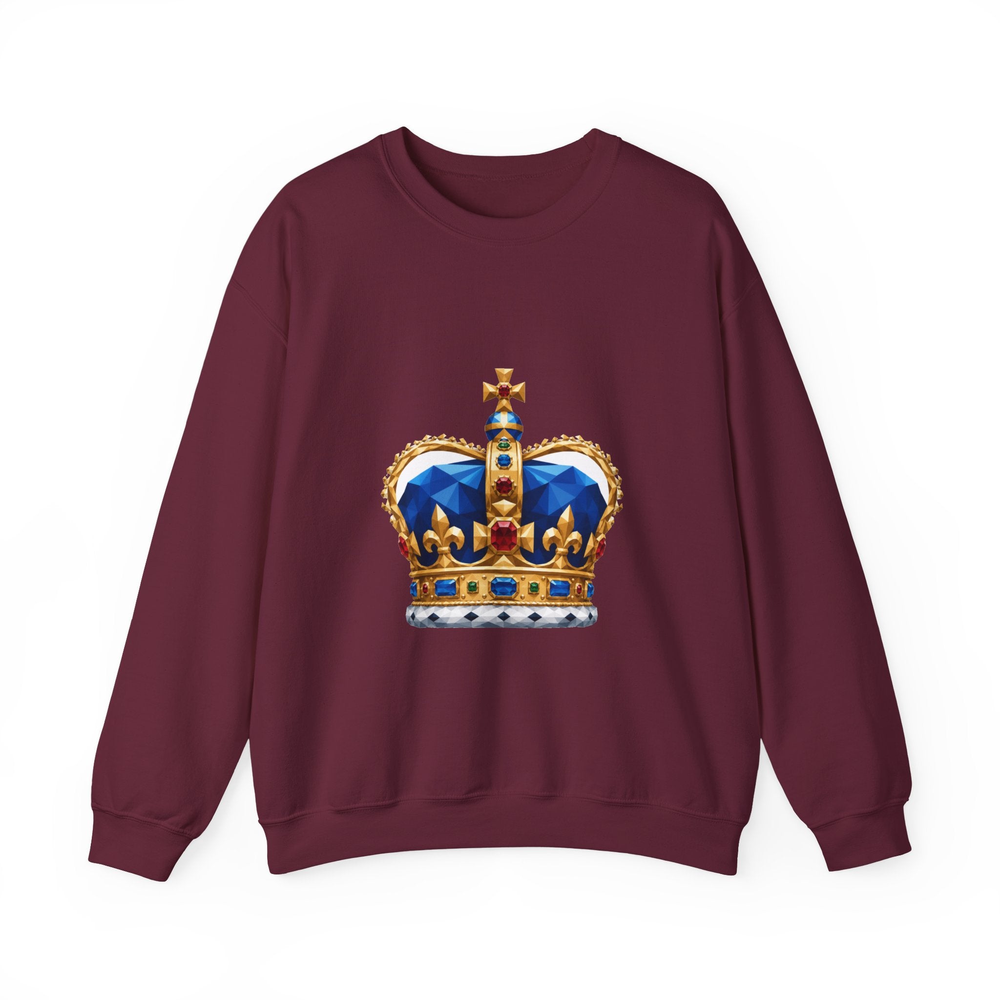 Matching Couple Sweatshirt - Crown & Shield Matching Couple Comfort Colors Crew Geometric Art His Hers Love Gift - Design A