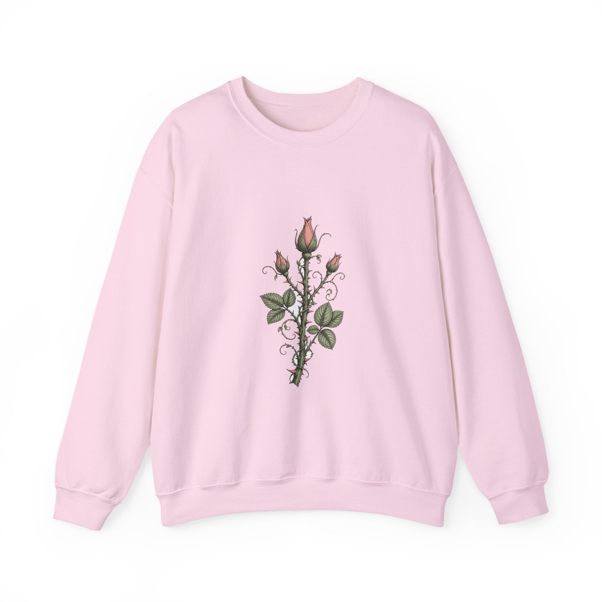 Matching Couple Sweatshirt - Rose & Thorn Matching Couple Comfort Colors Crew Hand-Drawn Art His Hers Anniversary Gift - Design B