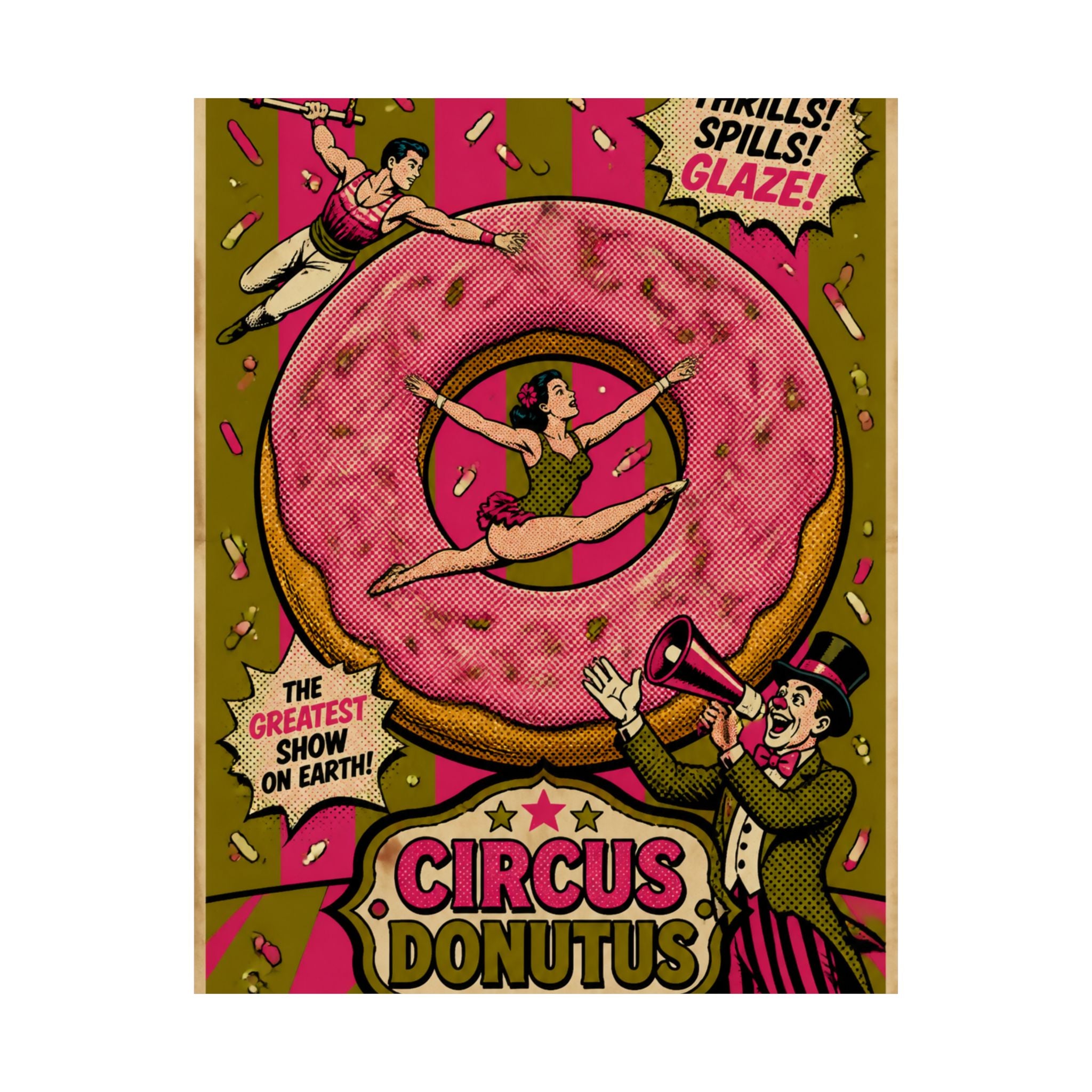 Donut Circus Ring Wall Art Poster 18×24 Pop Art Living Room Decor Maximalist Print